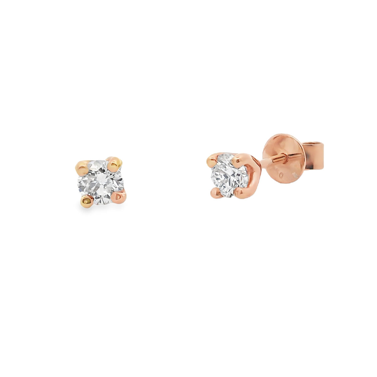 18ct Rose Gold 2=0.50ct Diamond Studs