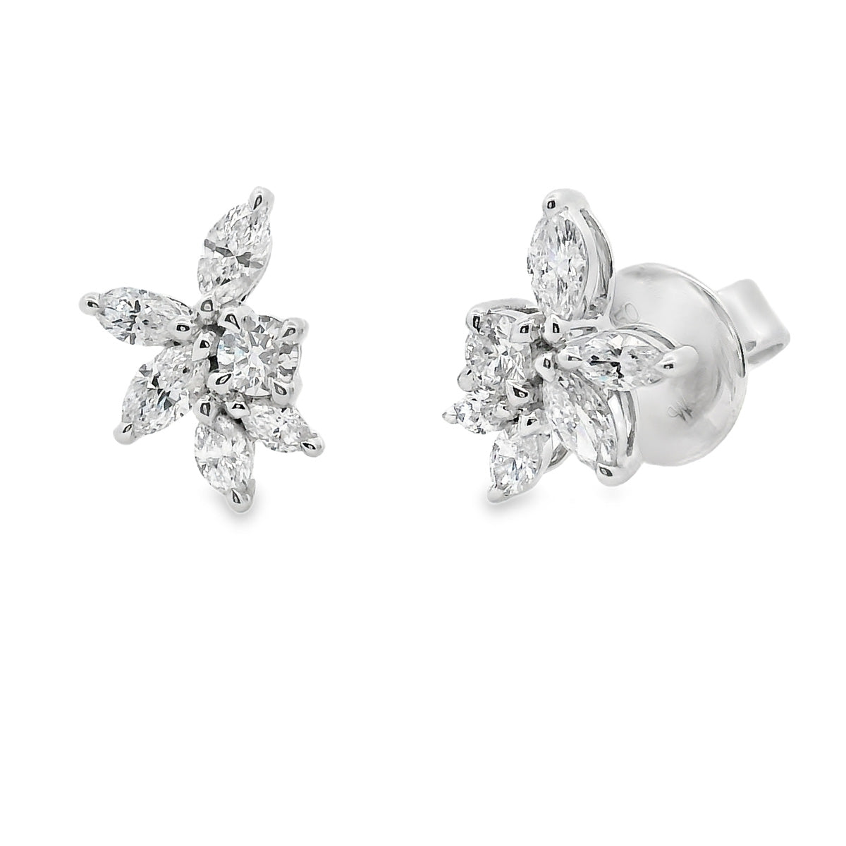 18ct White Gold Multi Shape Diamond Studs