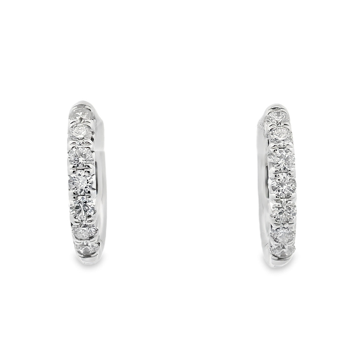9ct White Gold Diamond Huggies