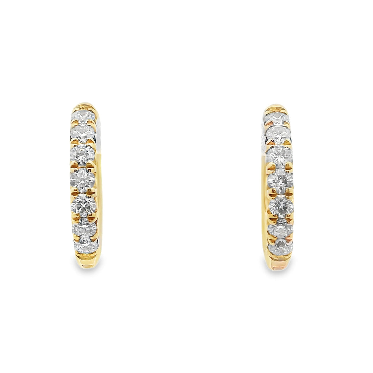 9ct Yellow Gold Diamond Huggies