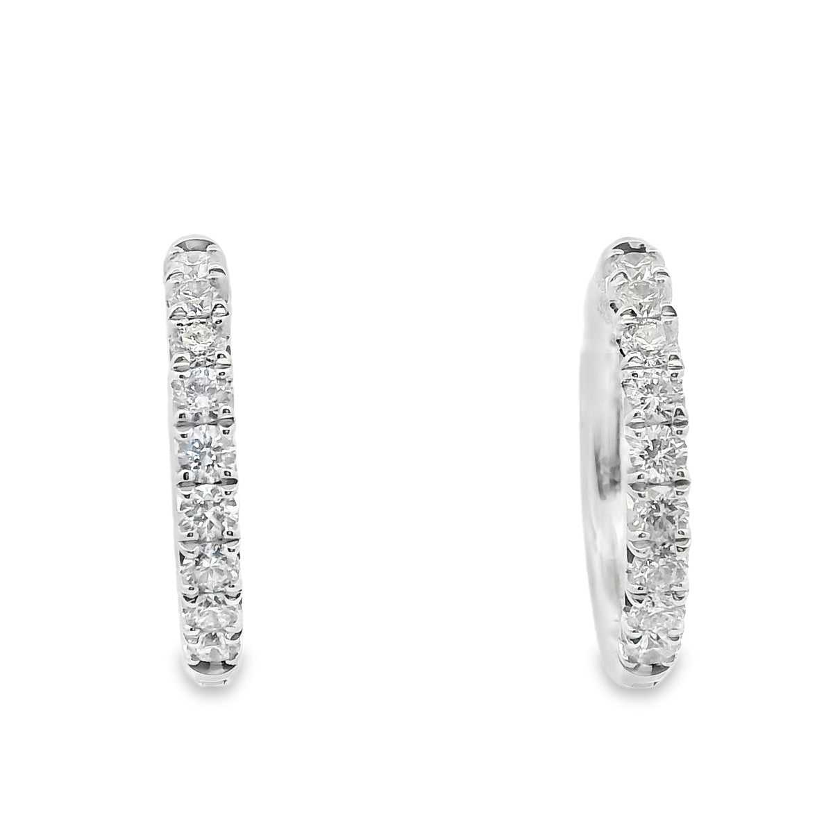 9ct White Gold Diamond Huggies
