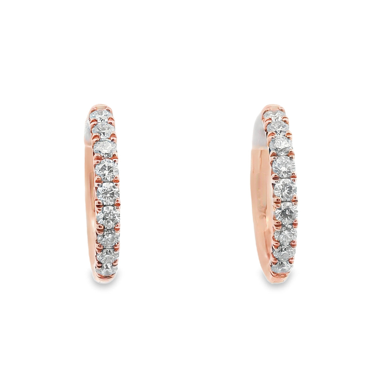 9ct Rose Gold Diamond Huggies