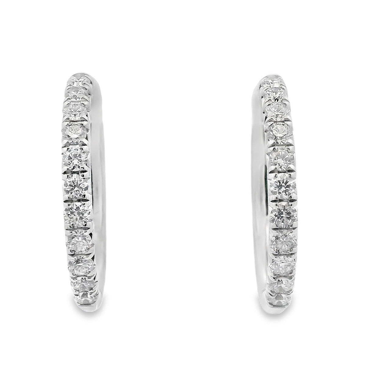 9ct White Gold Diamond Huggies