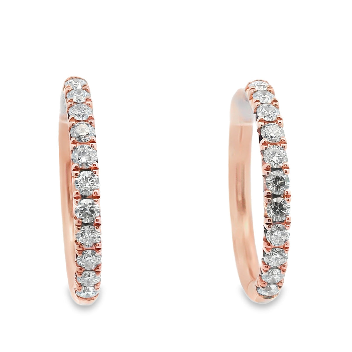 9ct Rose Gold Diamond Huggies