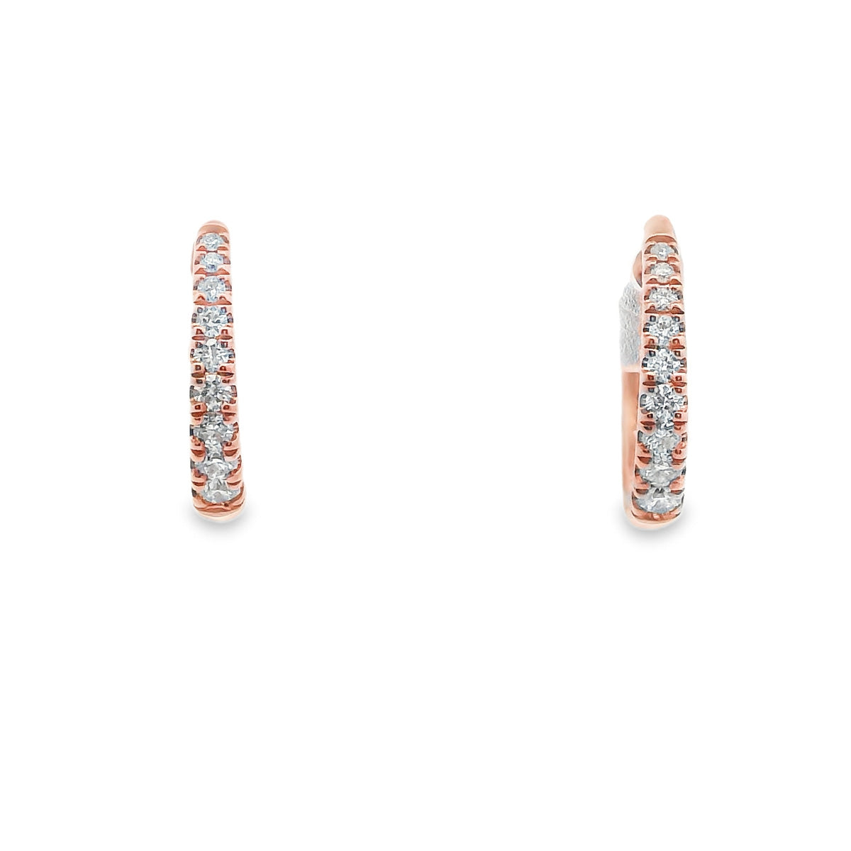 9ct Rose Gold Diamond Huggies