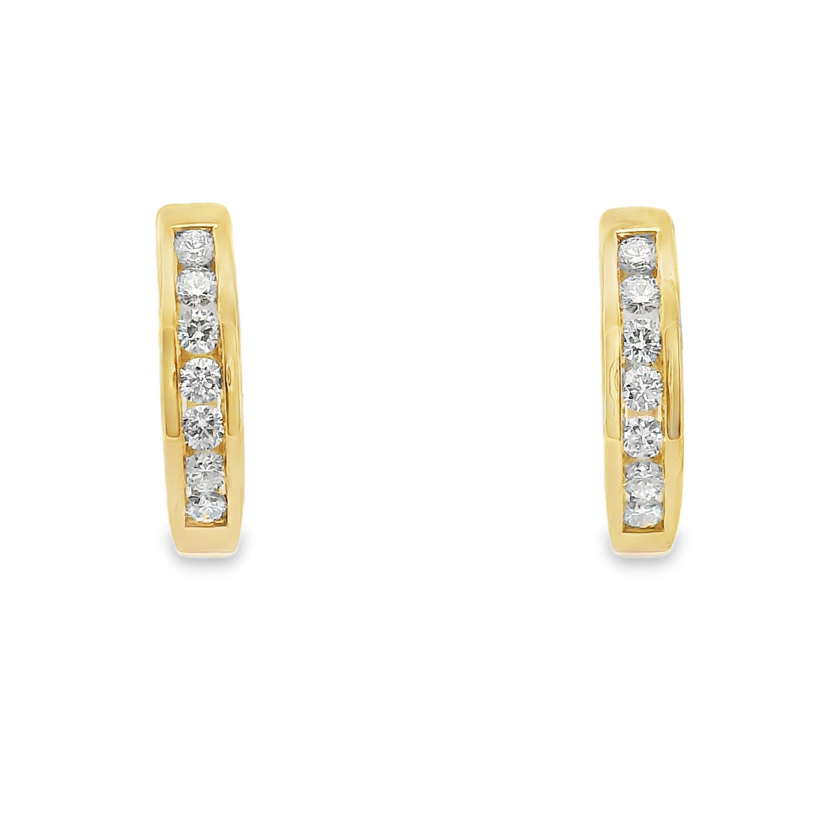 9ct Yellow Gold Diamond Huggies