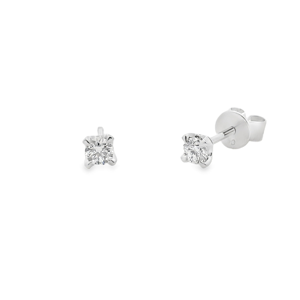 18ct White Gold 2=0.20ct Diamond Studs