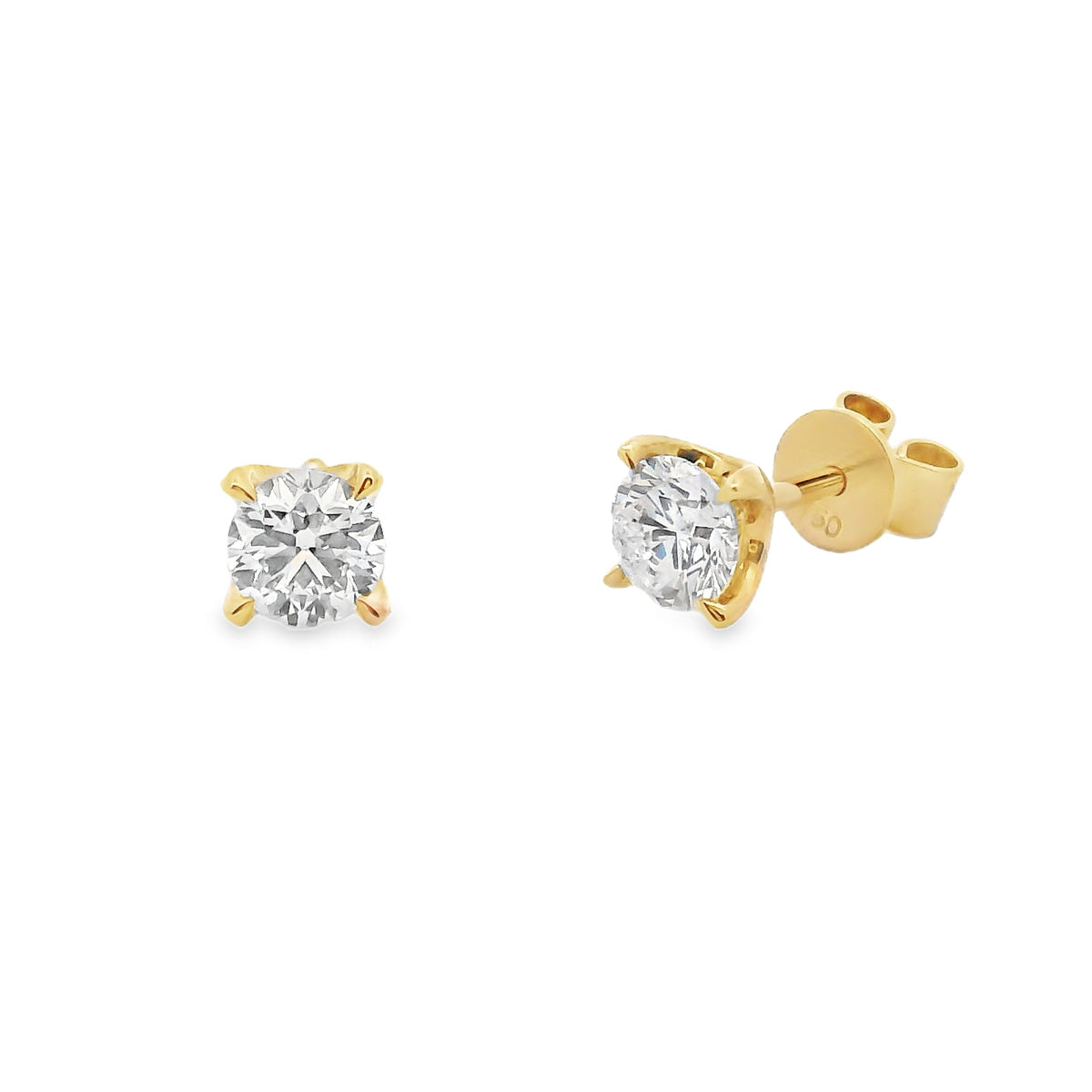 18ct Yellow Gold 2=0.80ct Diamond Studs