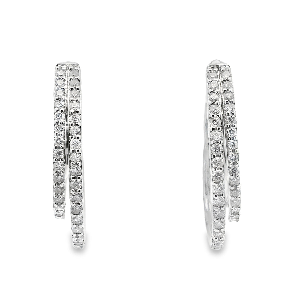 18ct White Gold Diamond Huggies