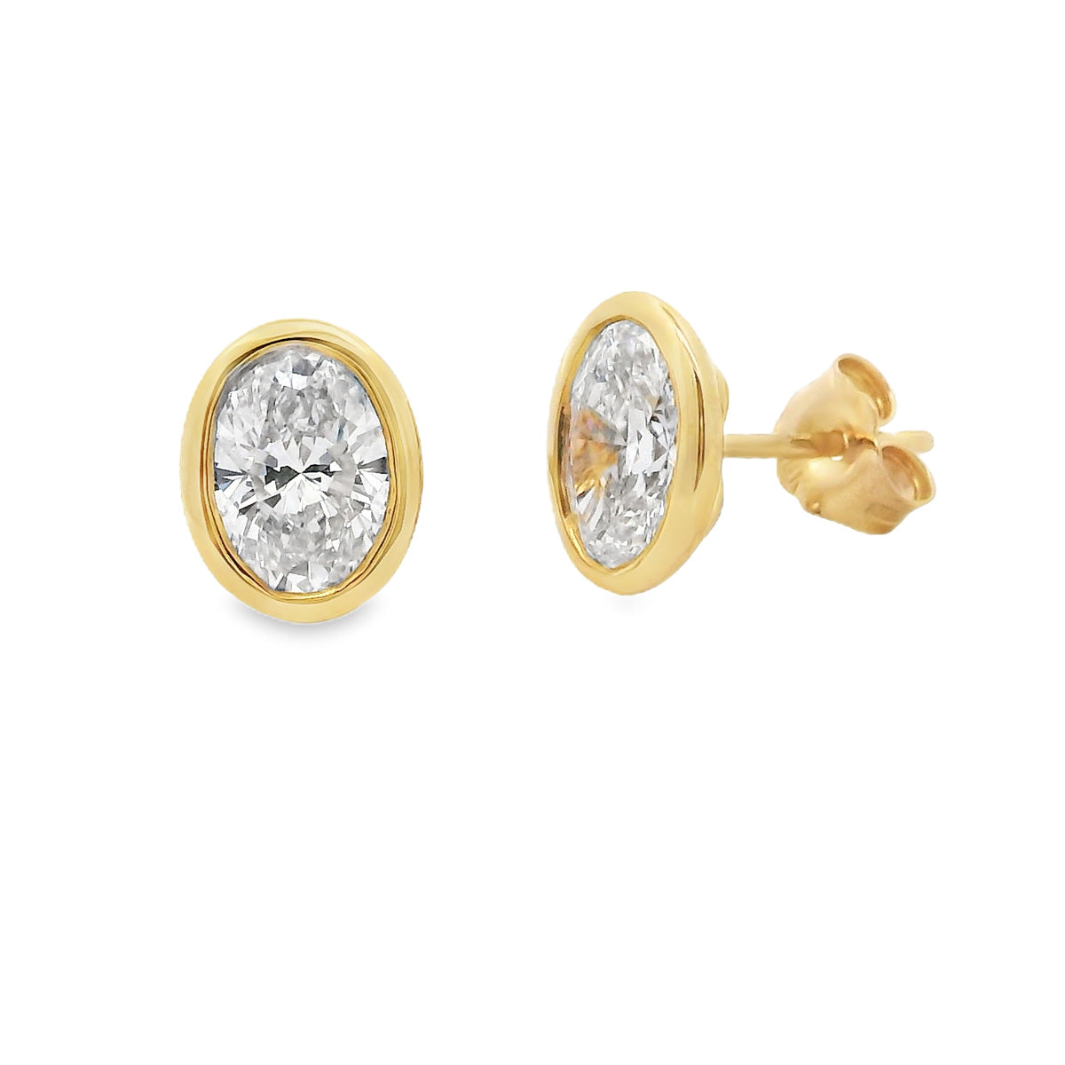 18ct Yellow Gold 2=2.03ct Lab Grown Diamond Studs