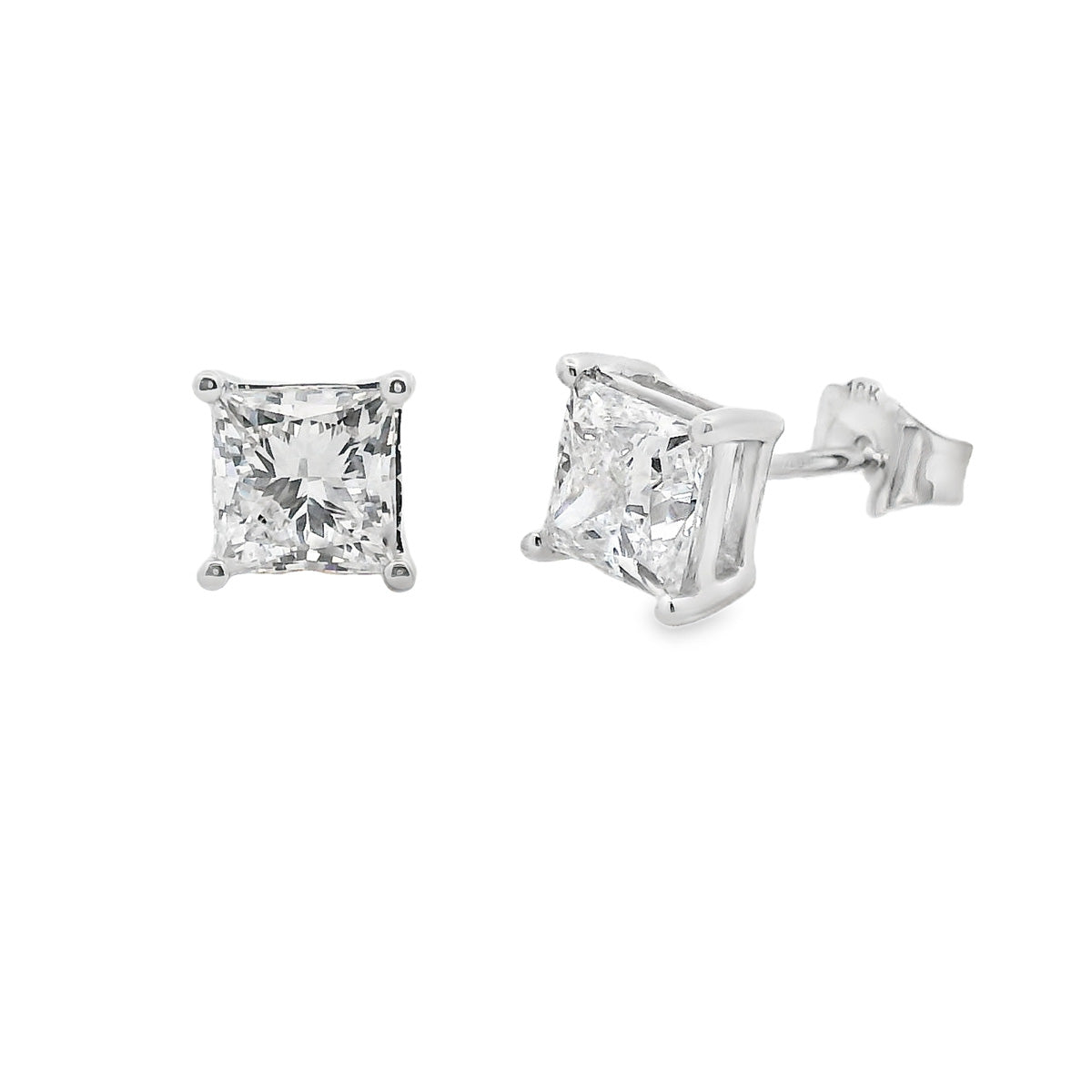 18ct White Gold 2=2.08ct Lab Grown Diamond Studs