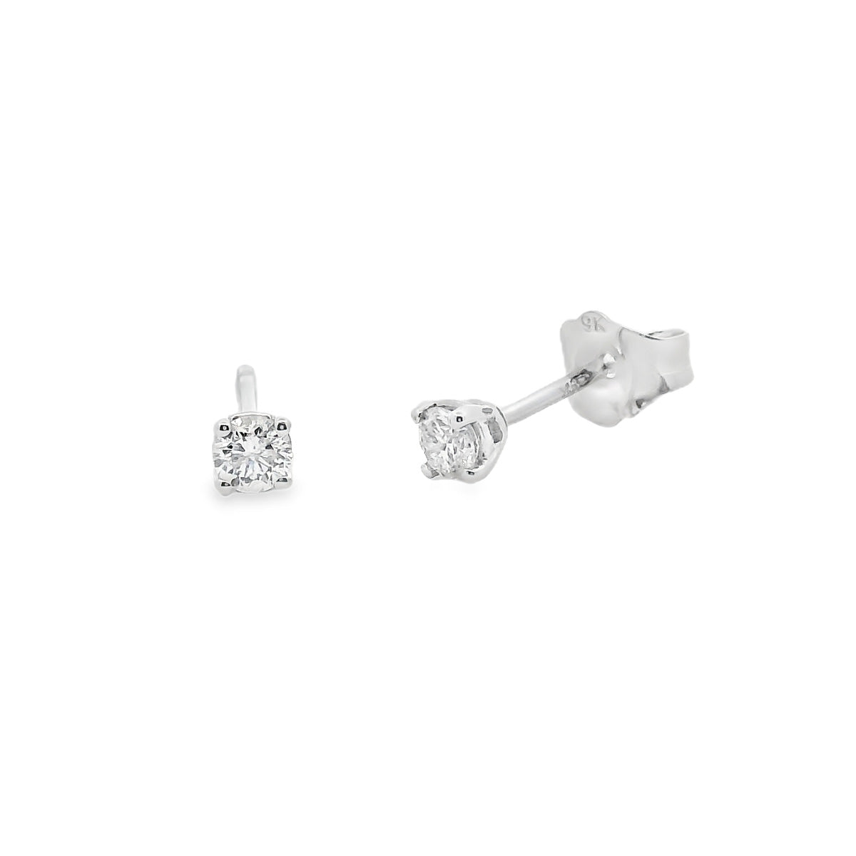 9ct White Gold 2=0.20ct Diamond Studs