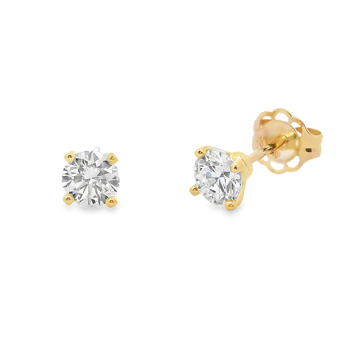 18ct Yellow Gold 2=1.00ct Diamond Studs