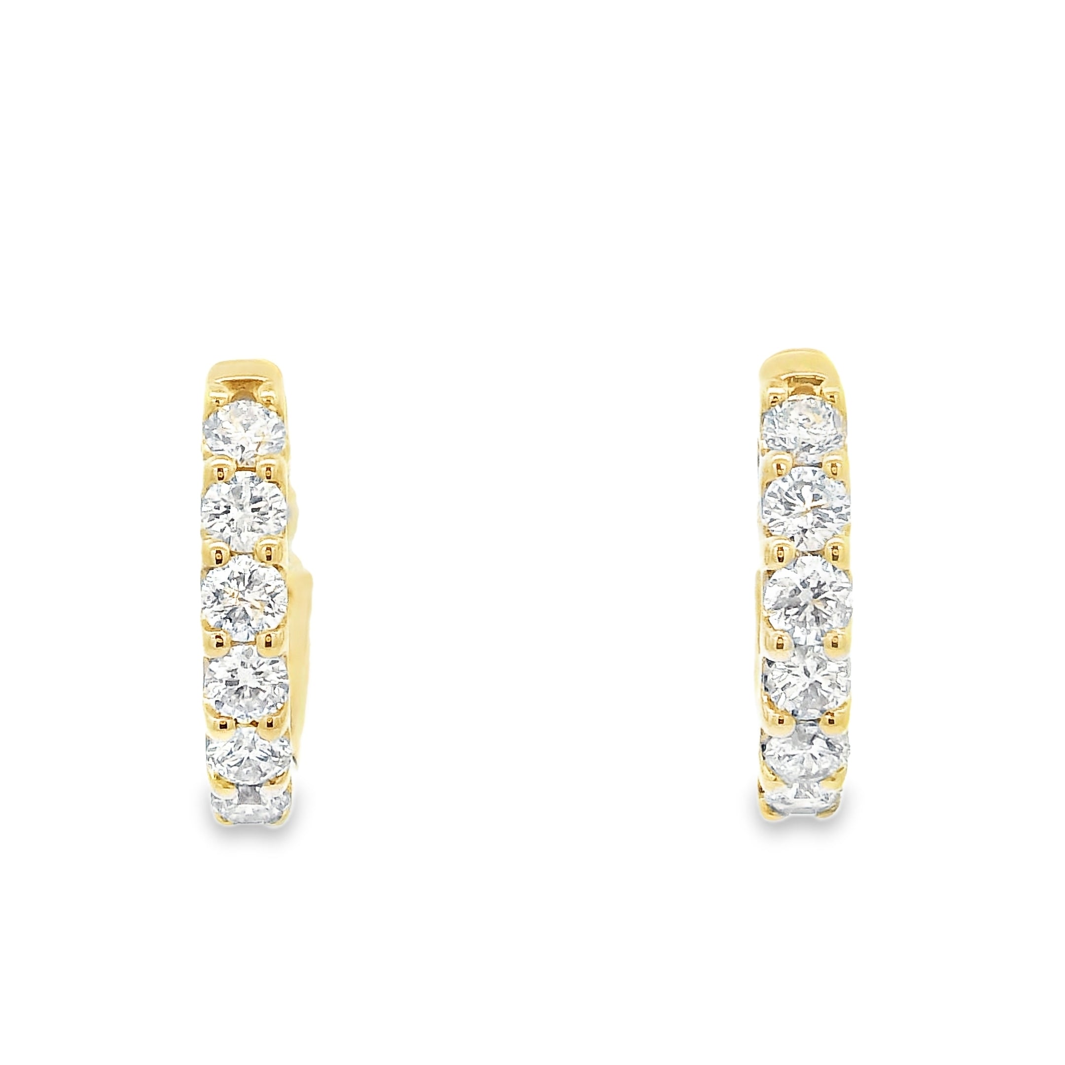 9ct Yellow Gold Emerald & Diamond Reversible Huggies