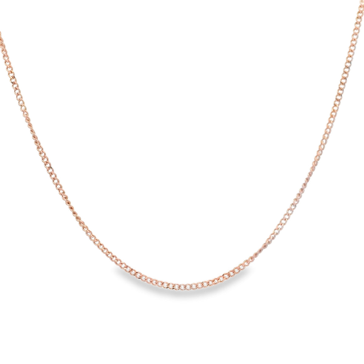 9ct Rose Gold 40cm Curb Chain