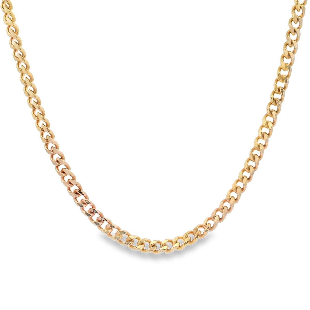 9ct Yellow Gold Bevelled Curb Chain