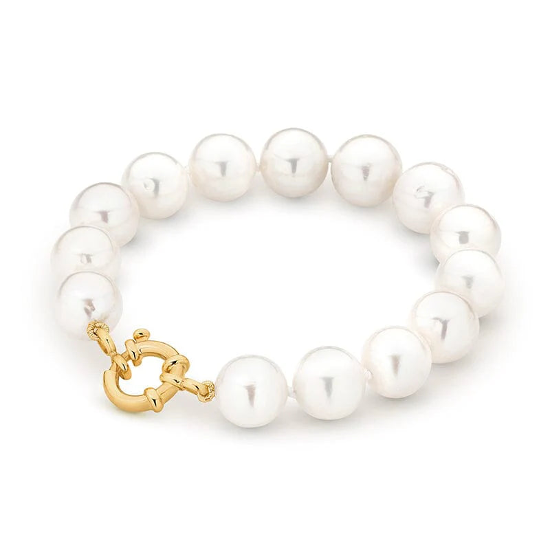 Freshwater Pearl Bracelet with 9ct Yellow Gold Bolt Ring