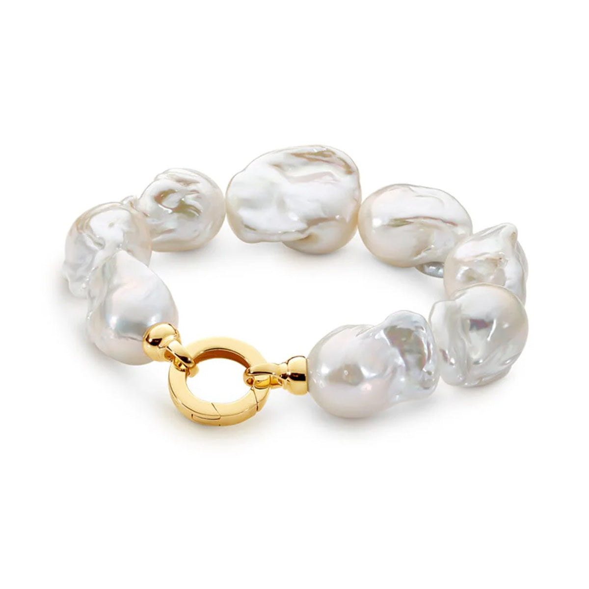 Freshwater Baroque Pearl Bracelet with a 9ct Yellow Gold Clasp