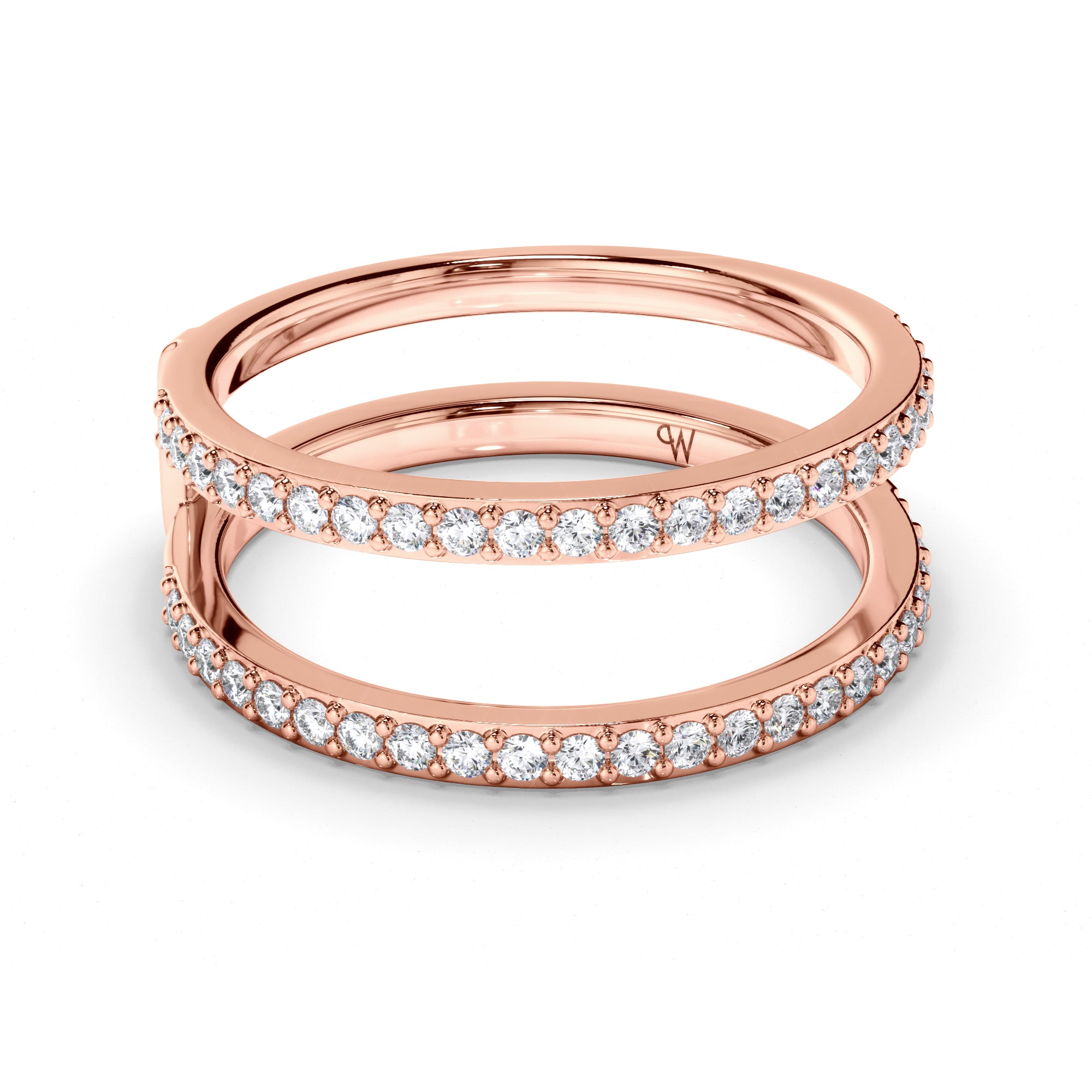 Fitted Round Brilliant Cut Diamond Bead Set Wedding Ring
