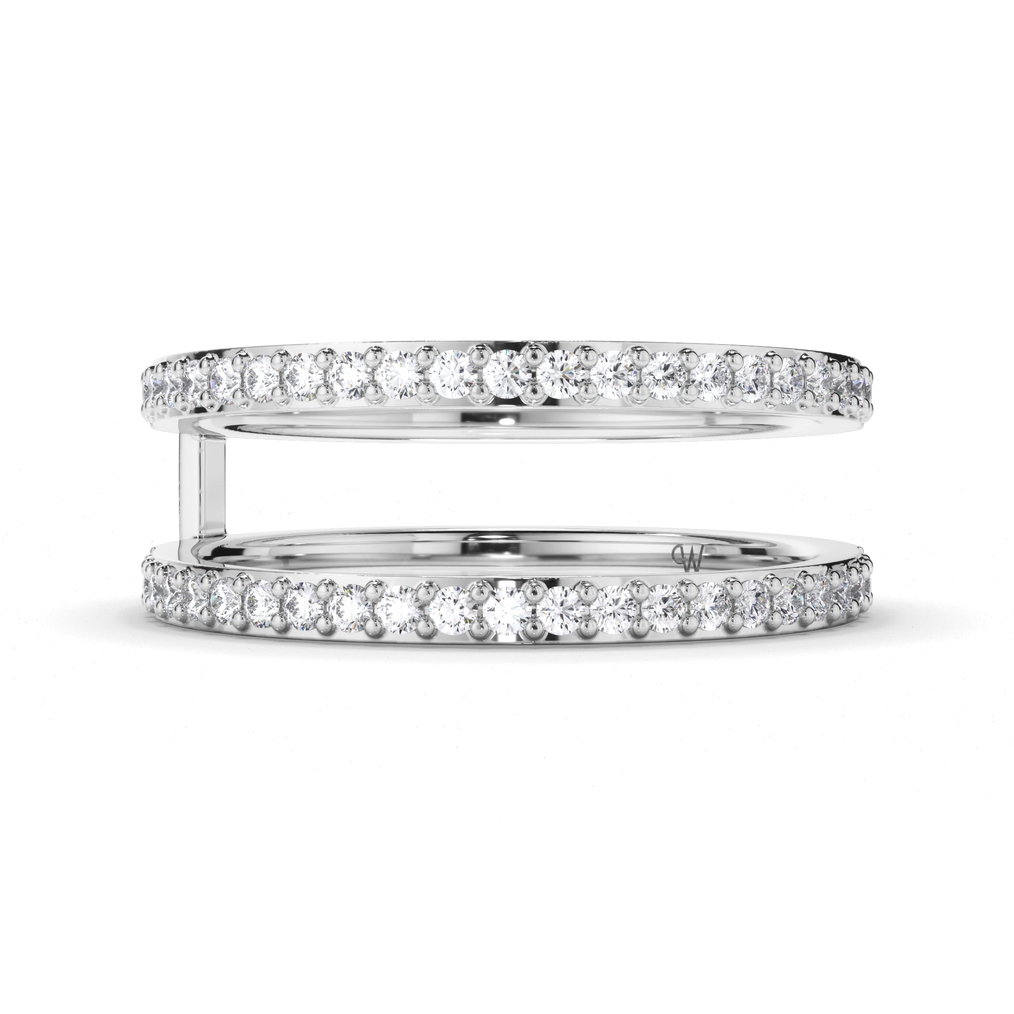 Fitted Round Brilliant Cut Diamond Bead Set Wedding Ring
