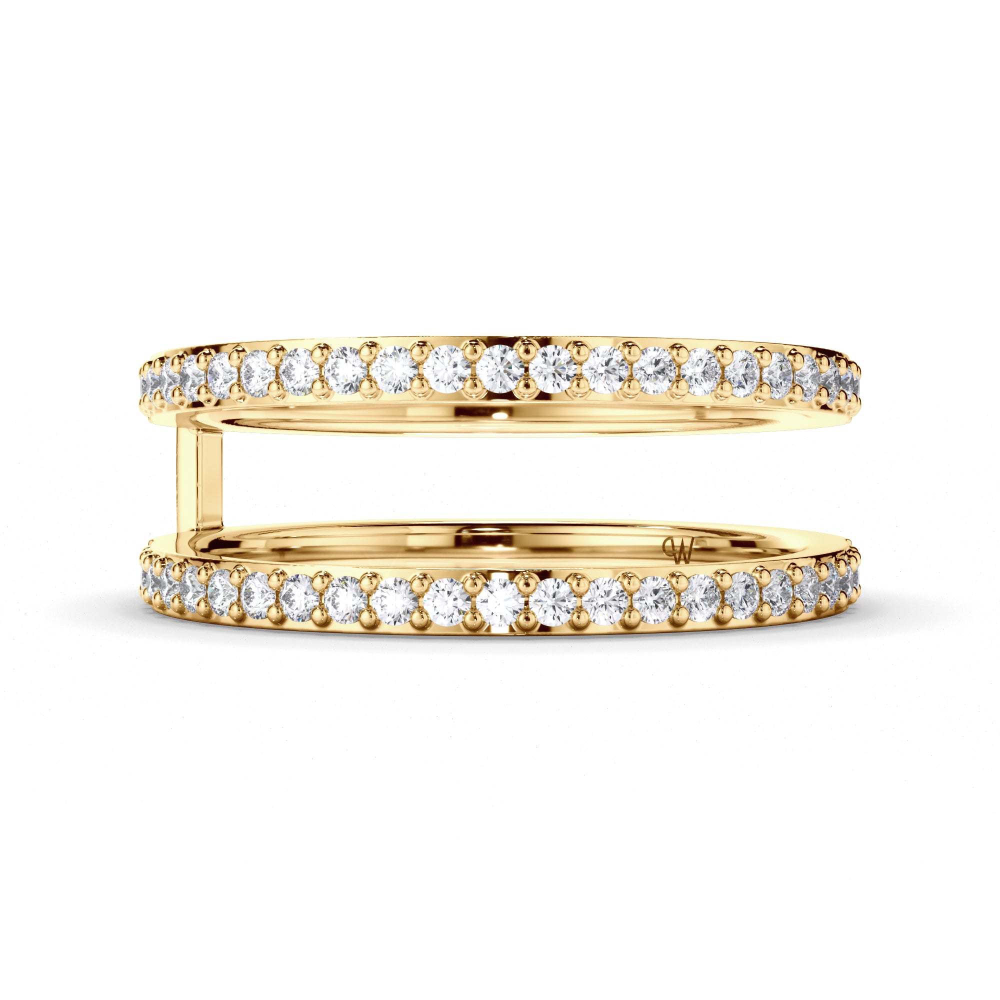 Fitted Round Brilliant Cut Diamond Bead Set Wedding Ring