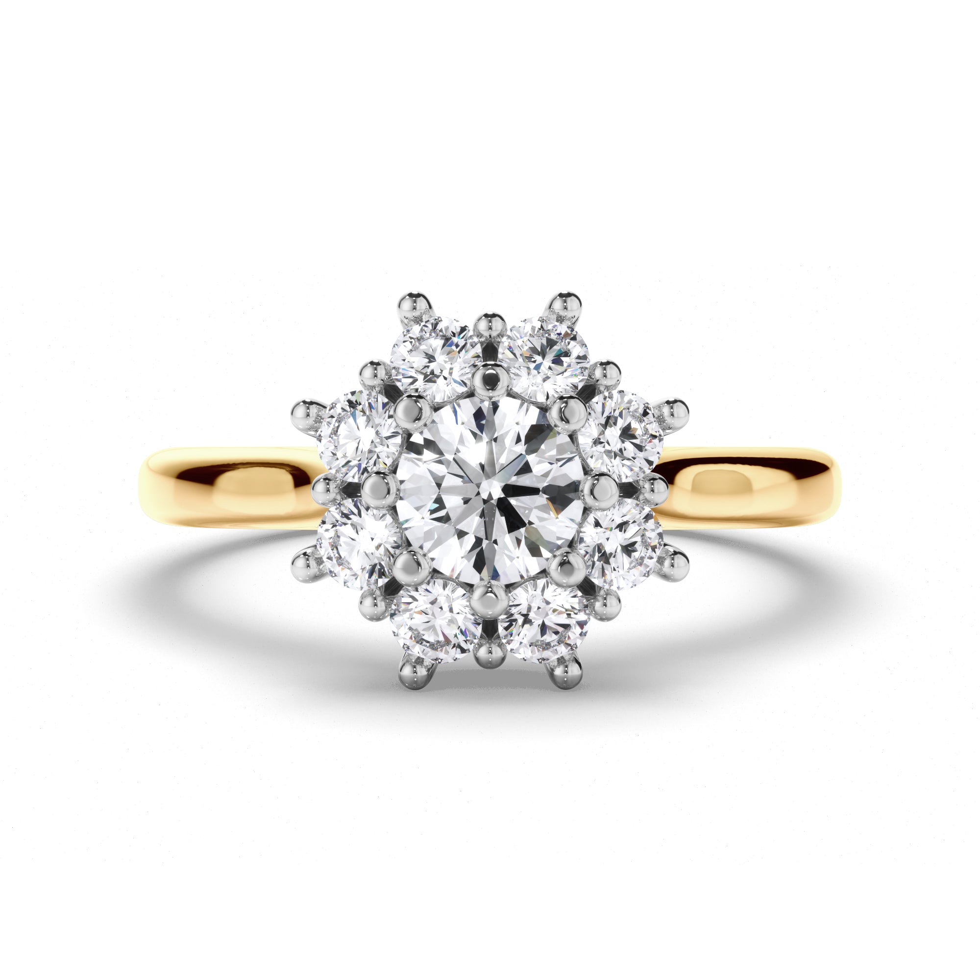 Round Diamond Engagement Ring with Cluster Halo