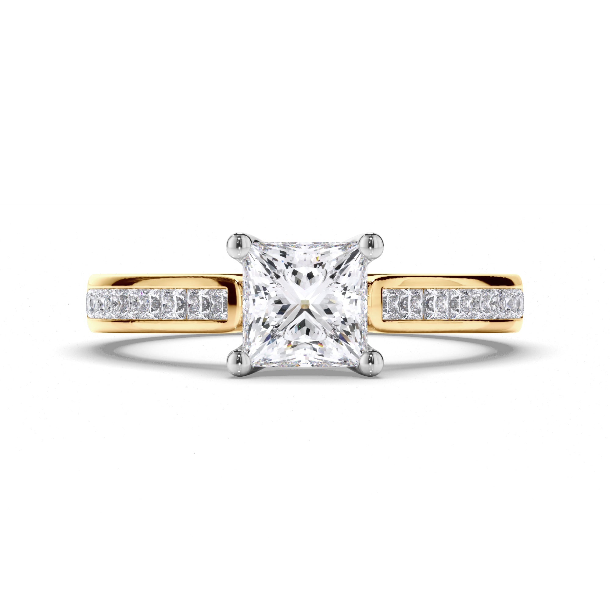 Princess Cut Diamond Engagement Ring with Channel Set Band