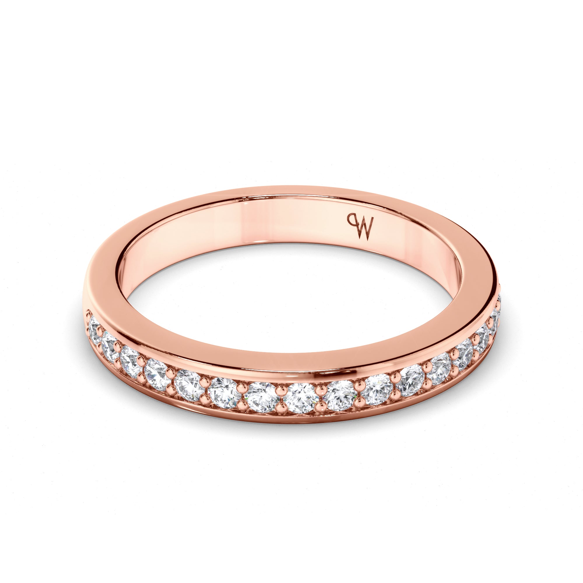Bead Set Round Brilliant Cut Diamond Wedding Ring