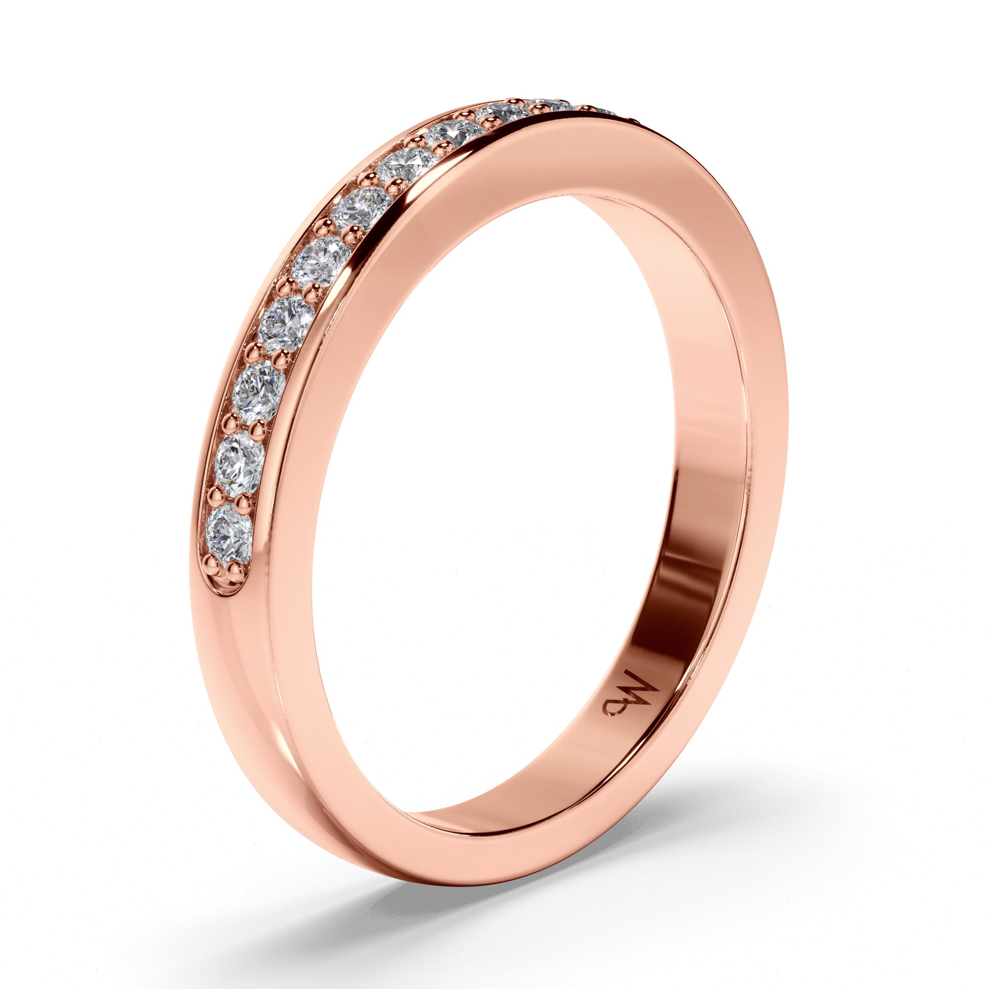 Bead Set Round Brilliant Cut Diamond Wedding Ring