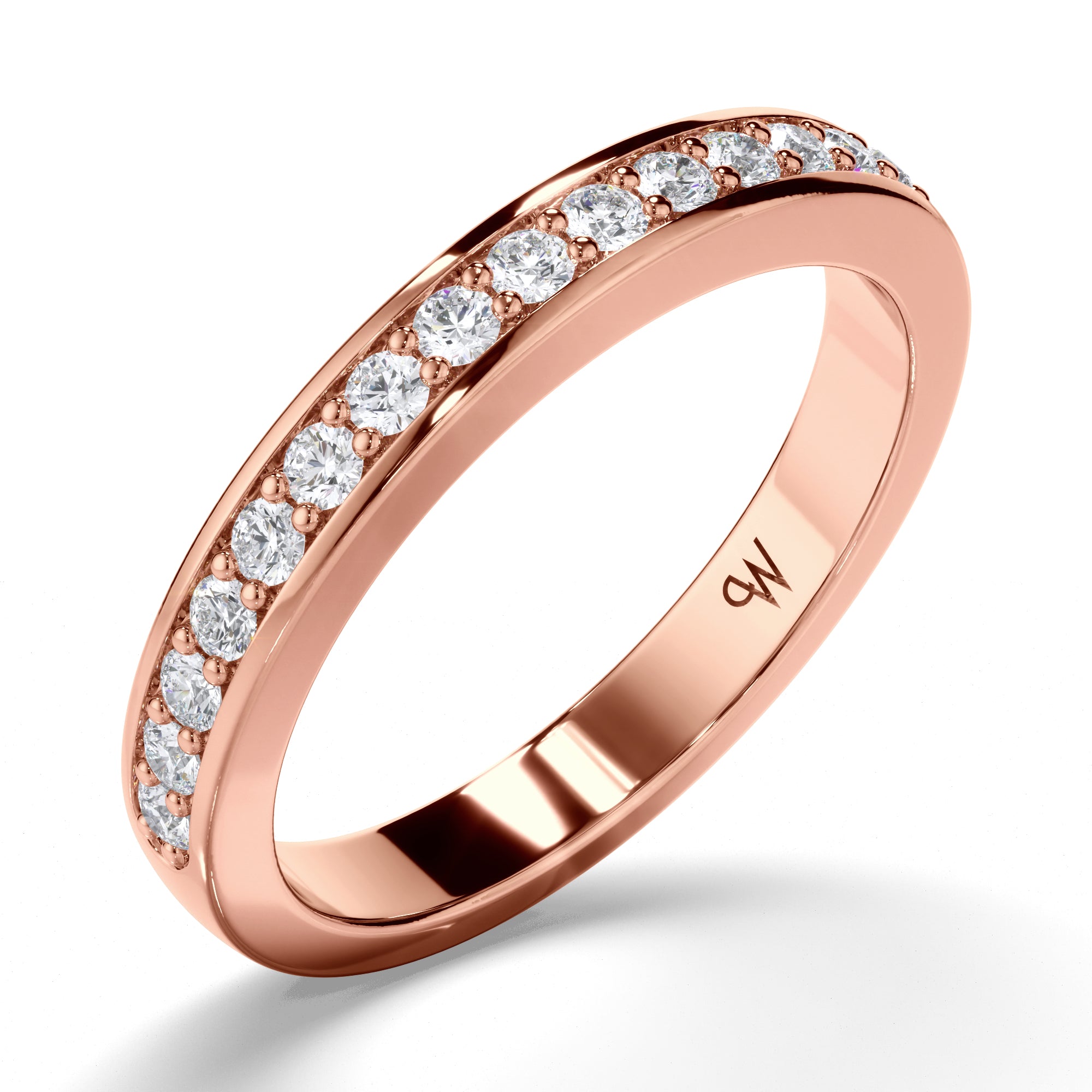 Bead Set Round Brilliant Cut Diamond Wedding Ring