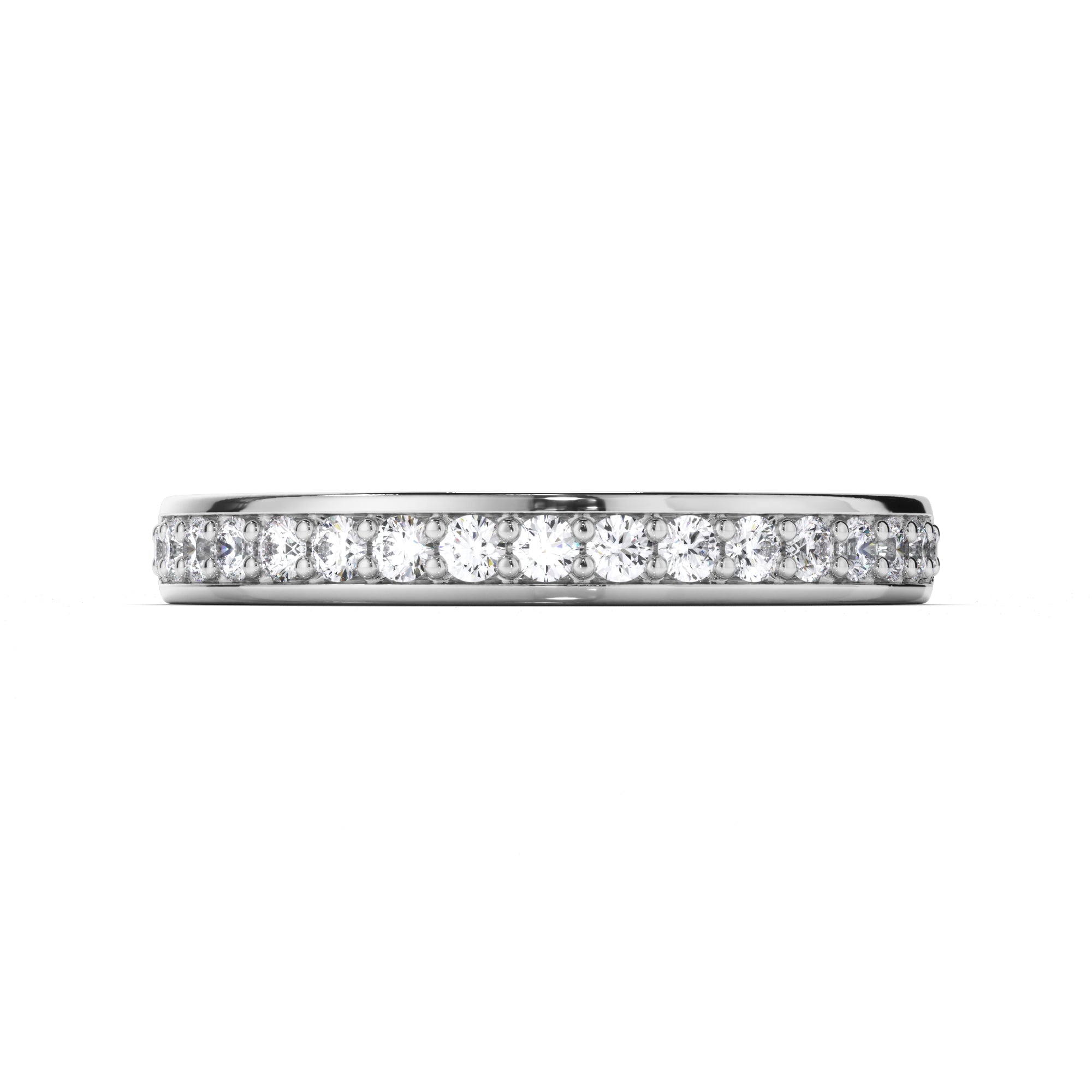 Bead Set Round Brilliant Cut Diamond Wedding Ring