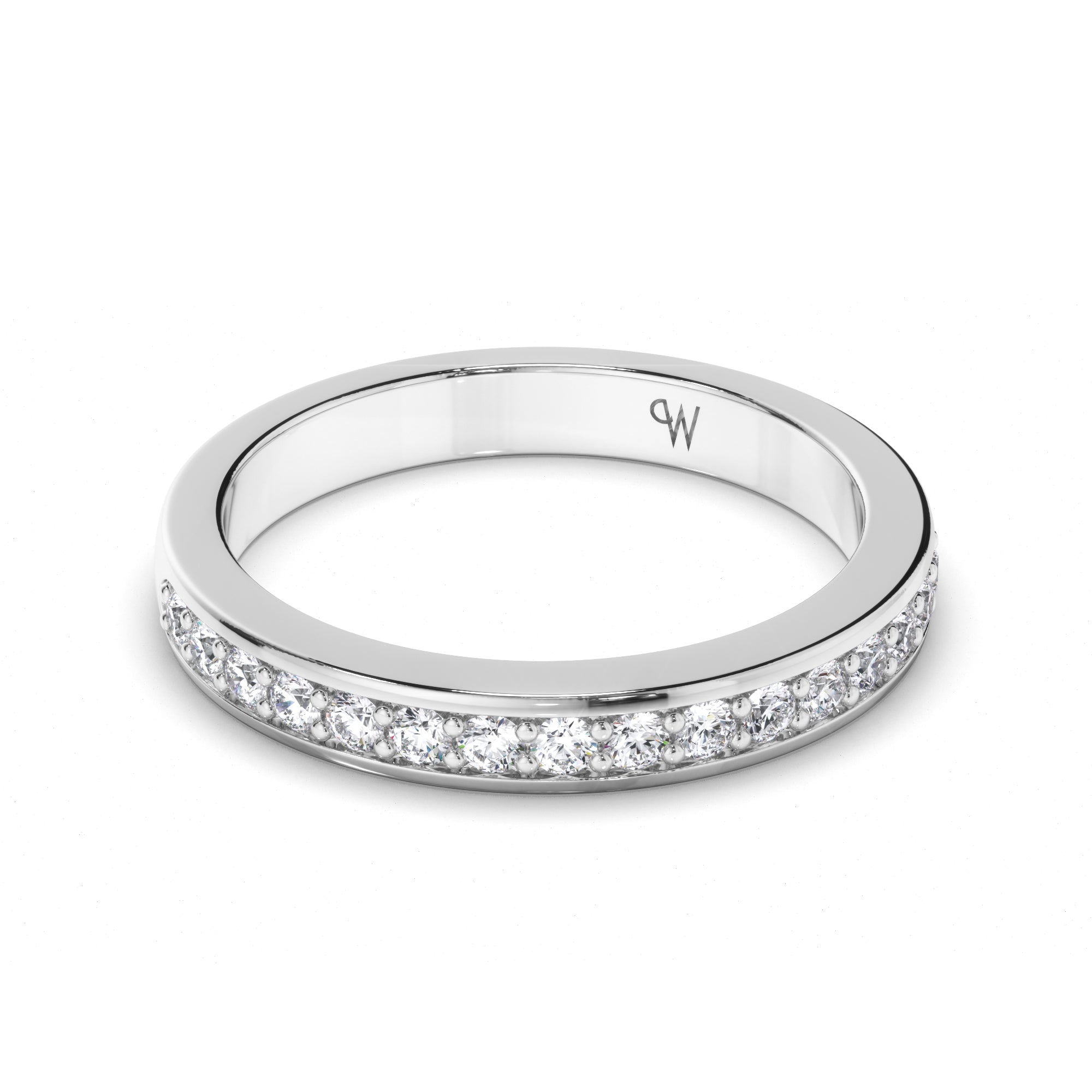 Bead Set Round Brilliant Cut Diamond Wedding Ring