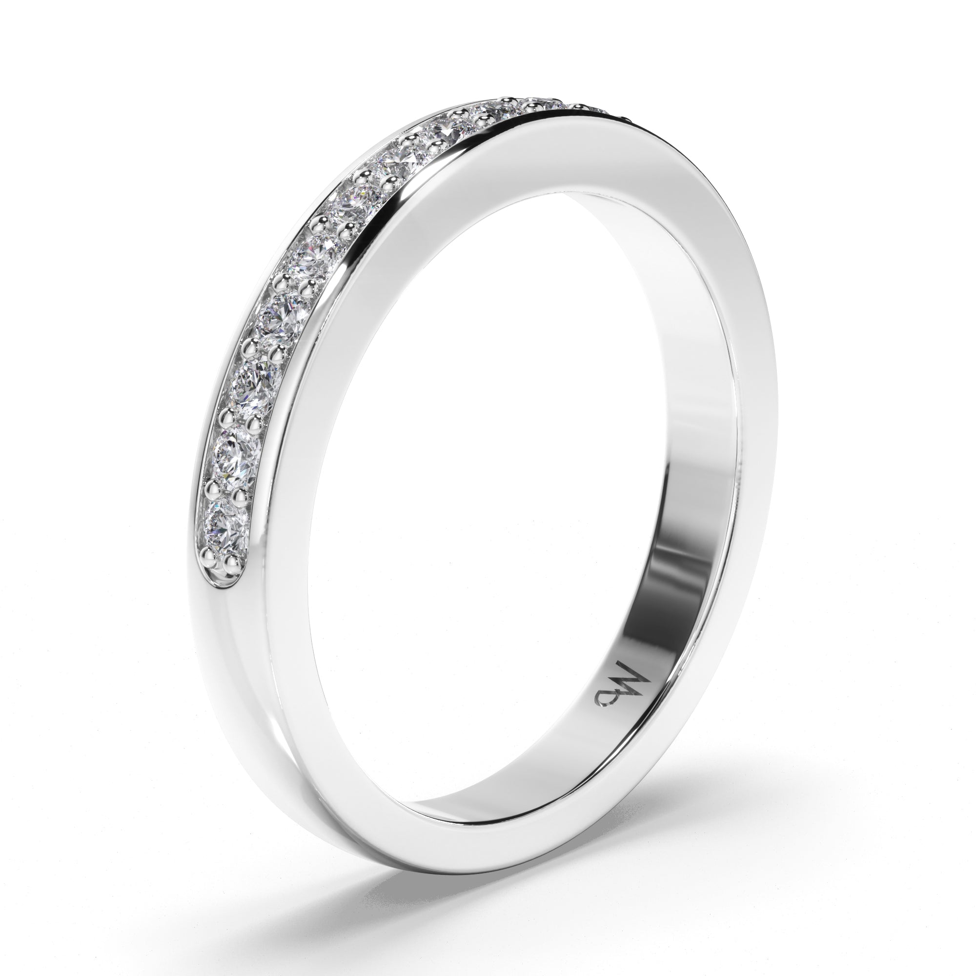 Bead Set Round Brilliant Cut Diamond Wedding Ring