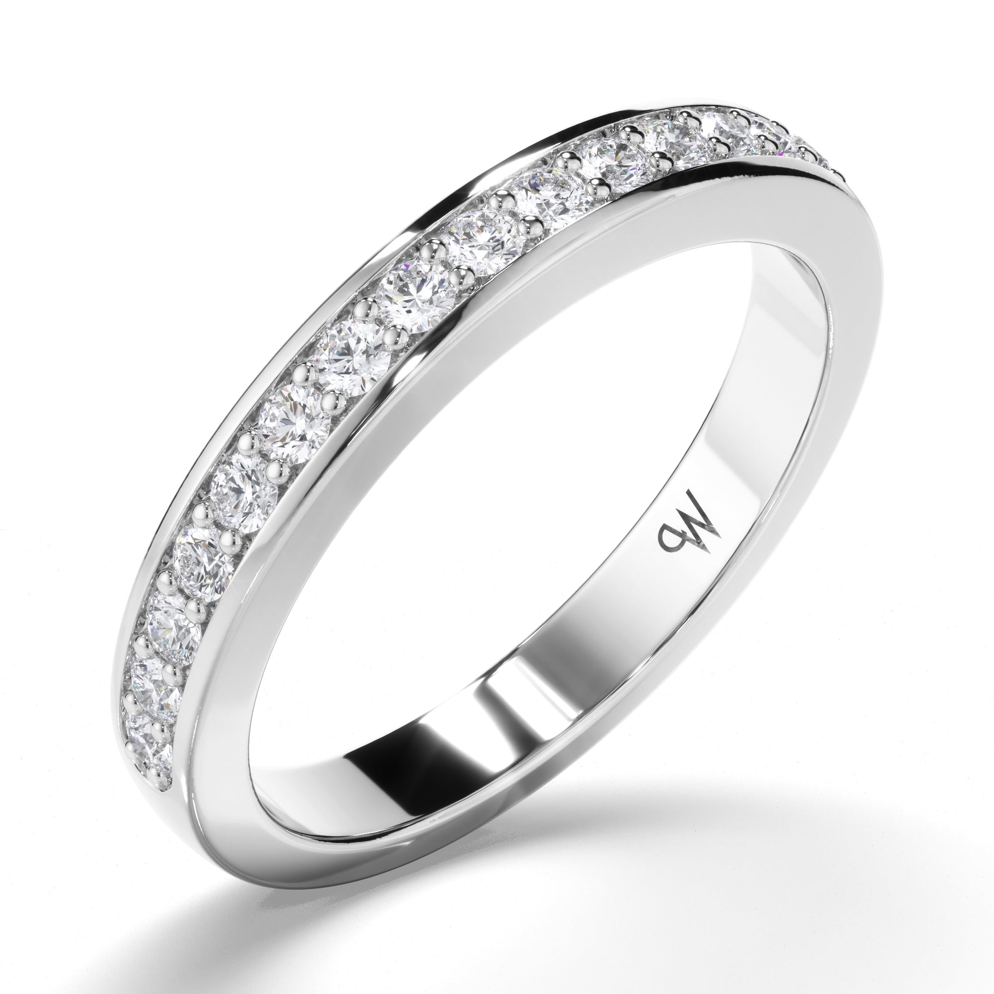 Bead Set Round Brilliant Cut Diamond Wedding Ring