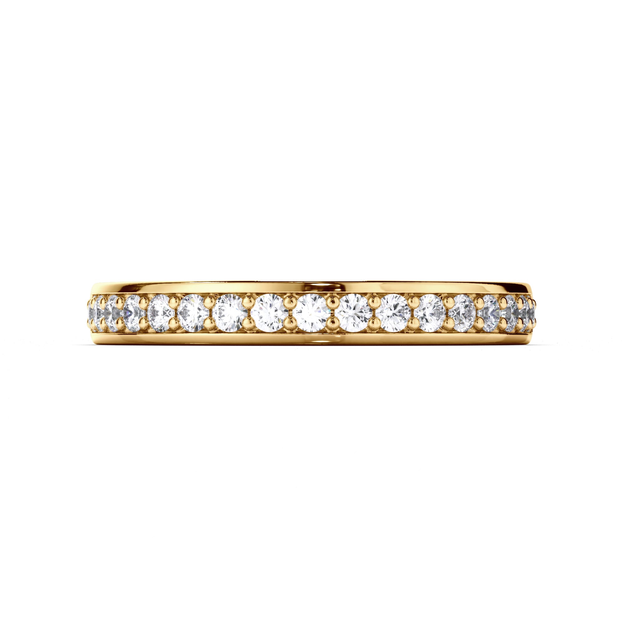 Bead Set Round Brilliant Cut Diamond Wedding Ring