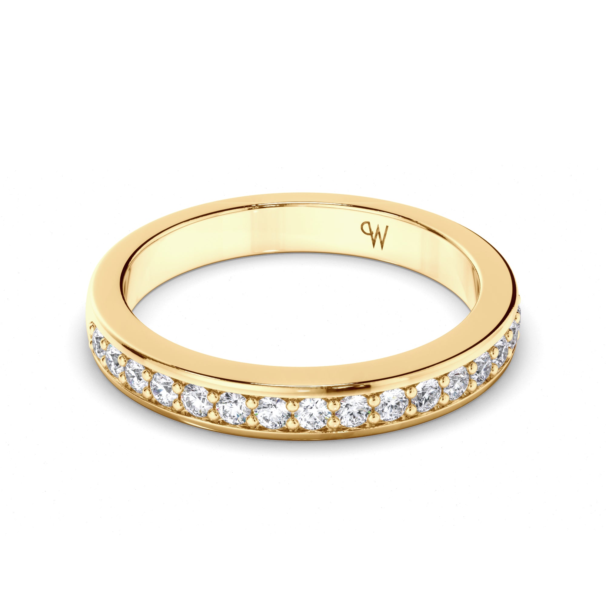 Bead Set Round Brilliant Cut Diamond Wedding Ring