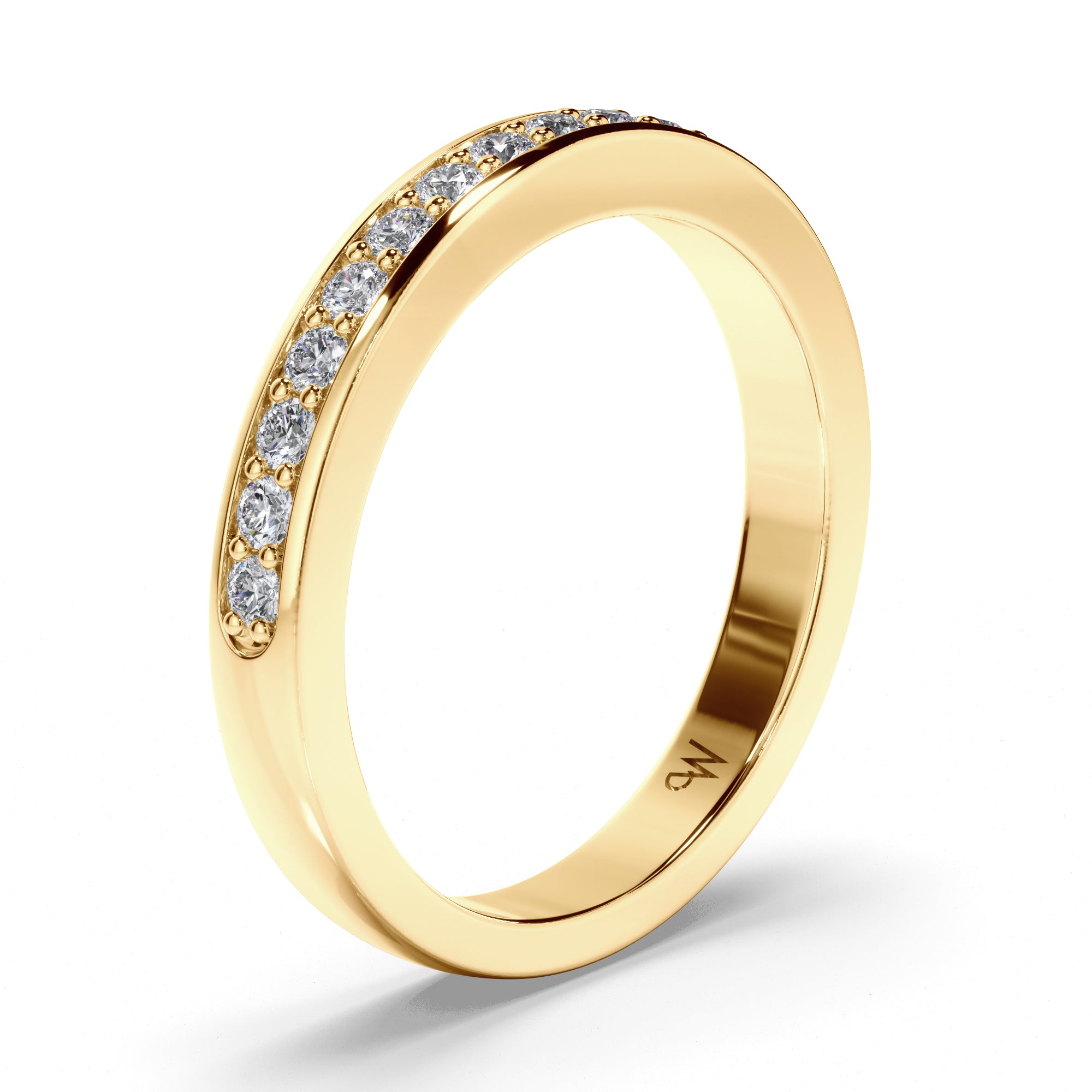 Bead Set Round Brilliant Cut Diamond Wedding Ring