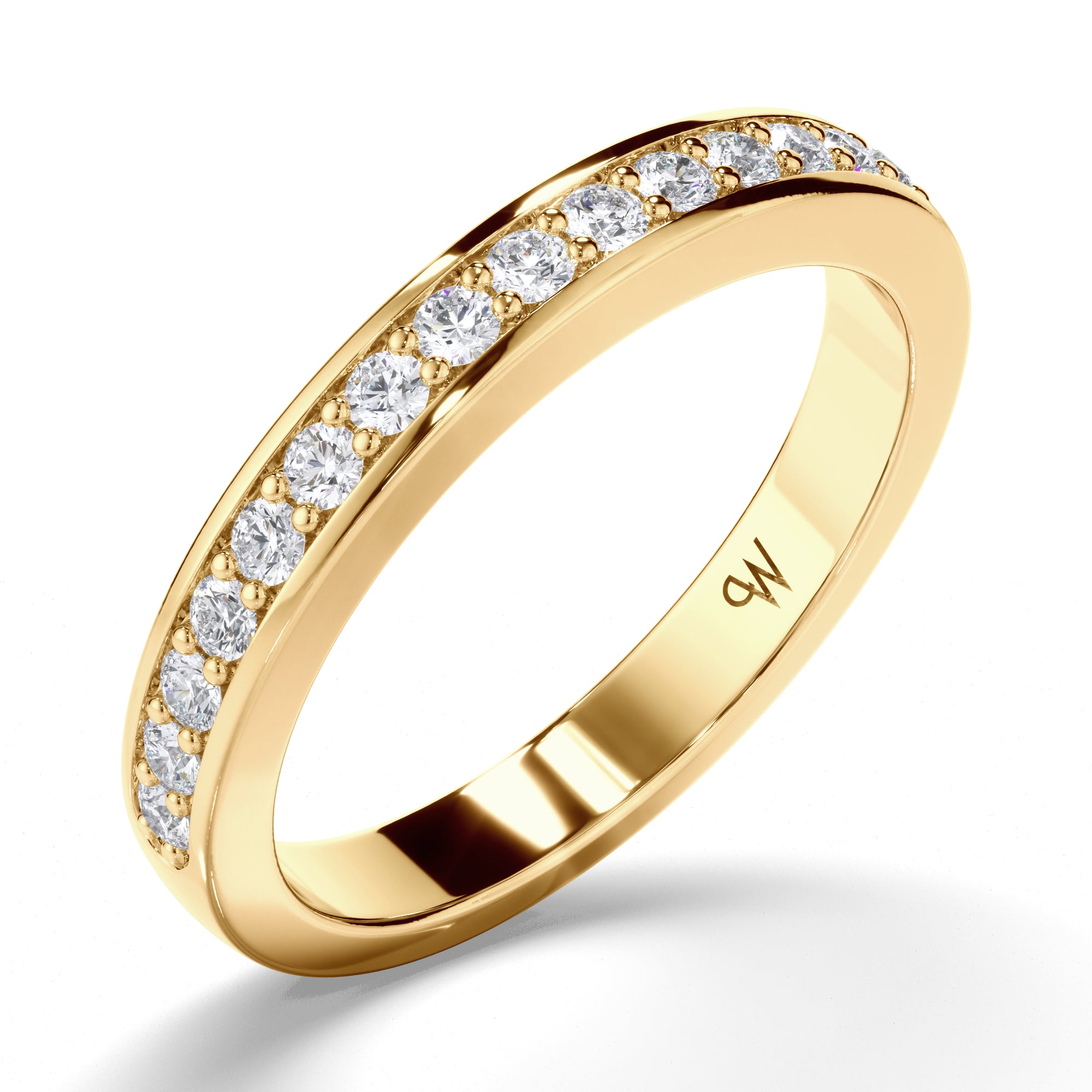 Bead Set Round Brilliant Cut Diamond Wedding Ring