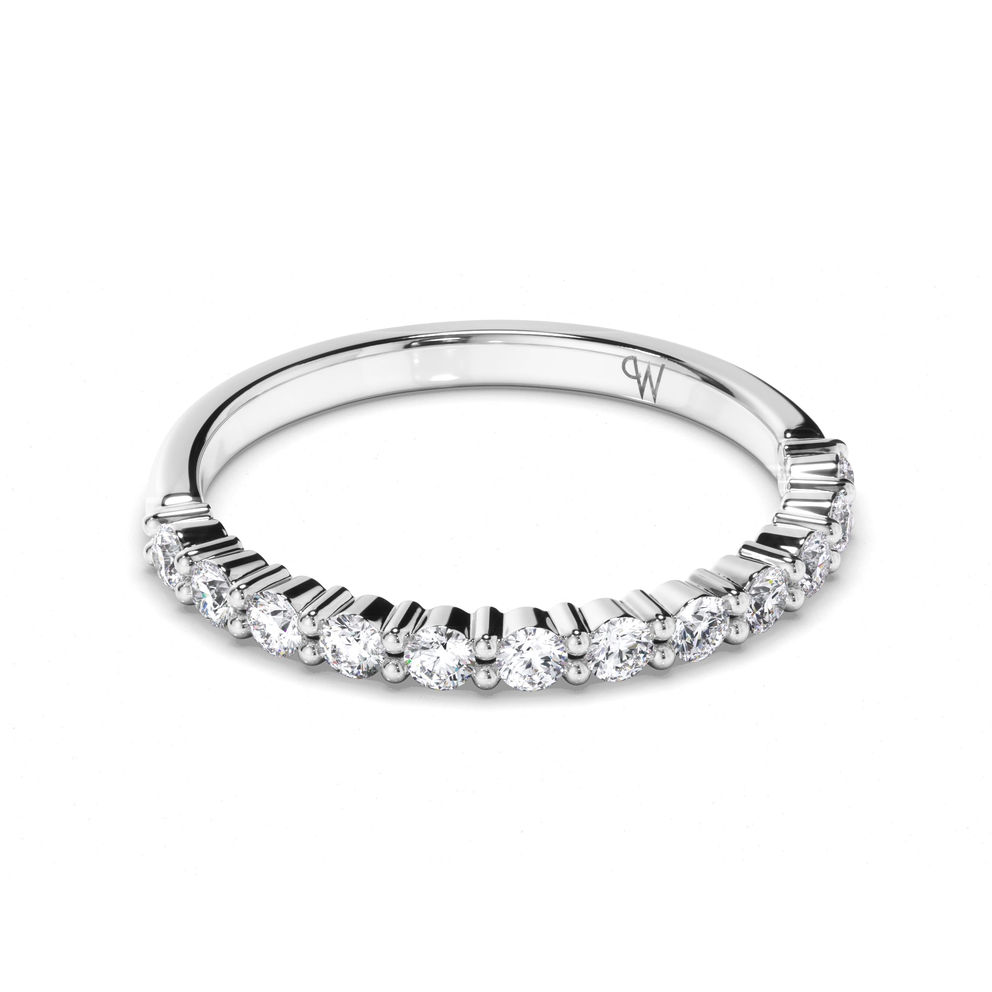 Round Brilliant Cut Claw Set Diamond Wedding Ring