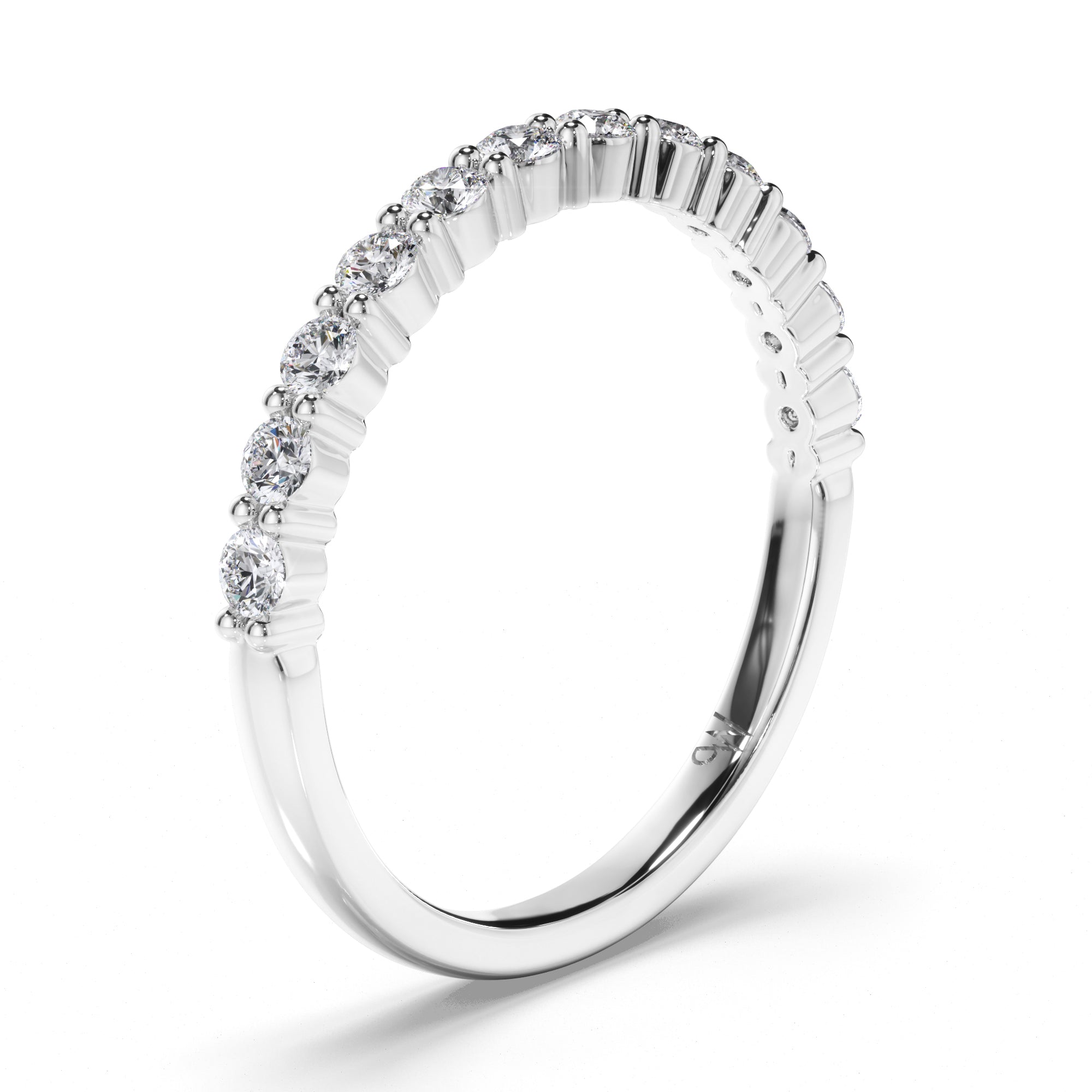 Round Brilliant Cut Claw Set Diamond Wedding Ring