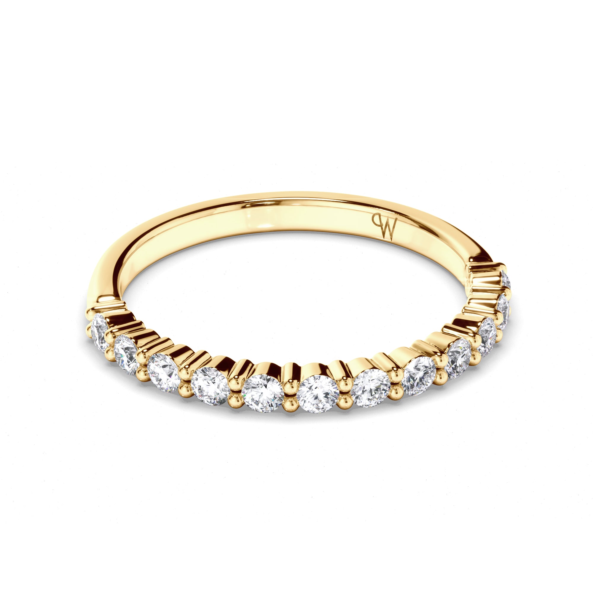 Round Brilliant Cut Claw Set Diamond Wedding Ring