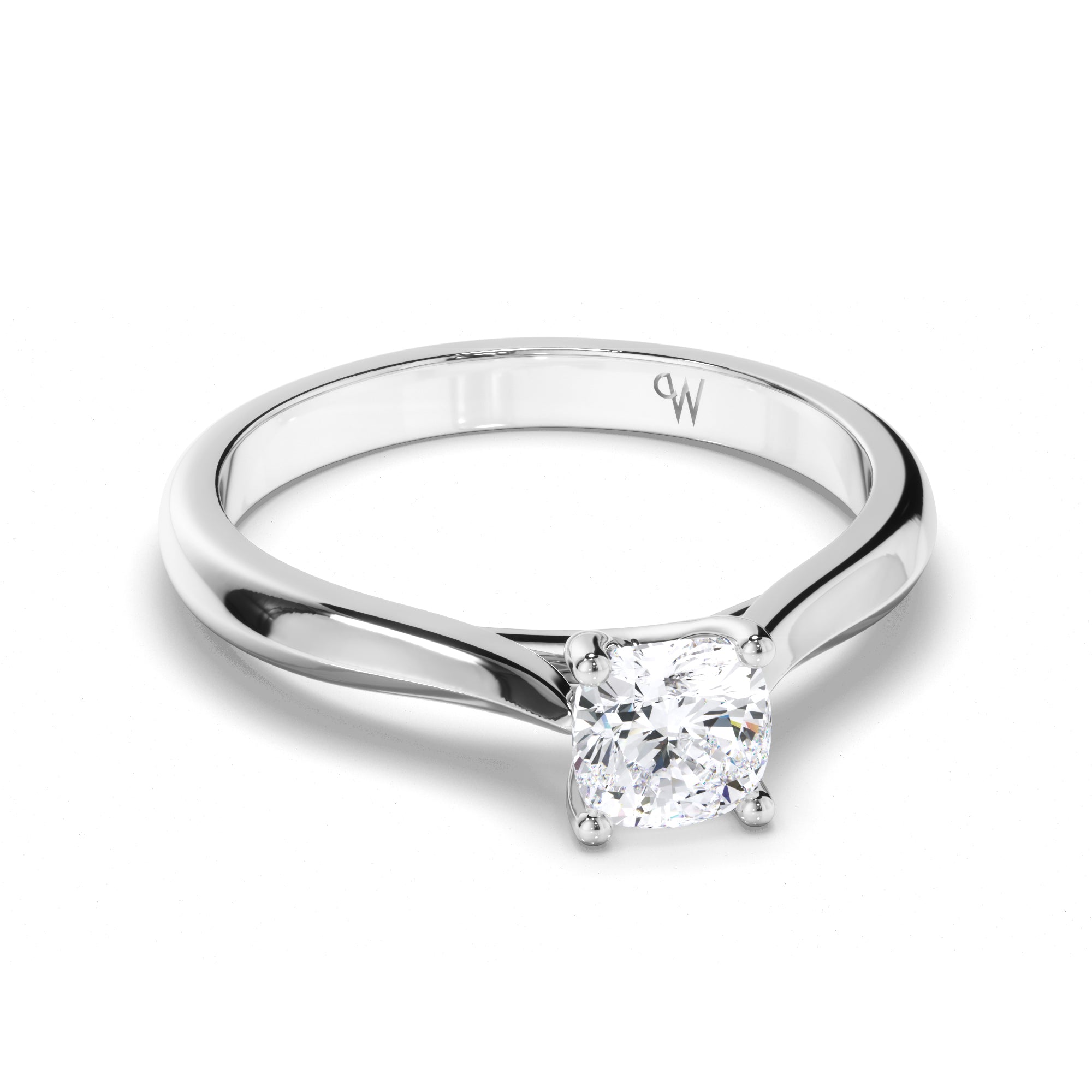 Cushion Diamond Solitaire Engagement Ring