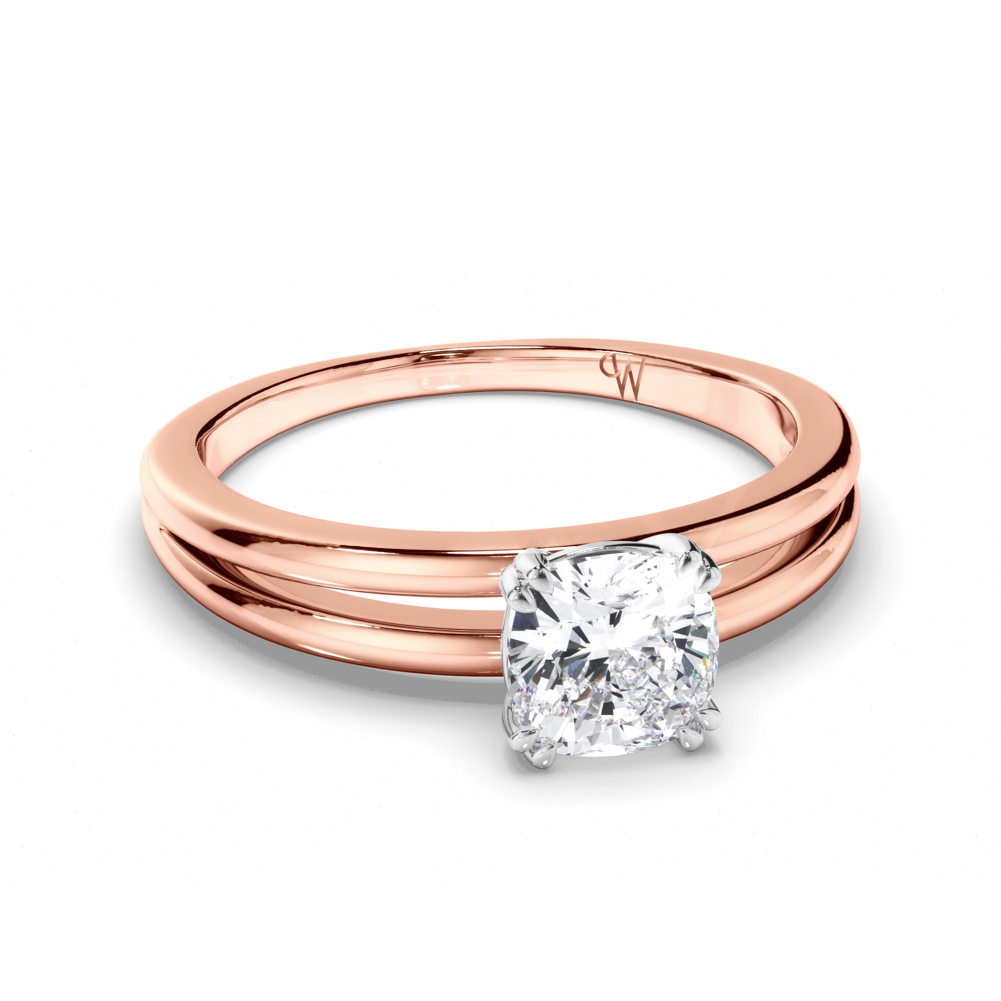 Cushion Diamond Solitaire Engagement Ring