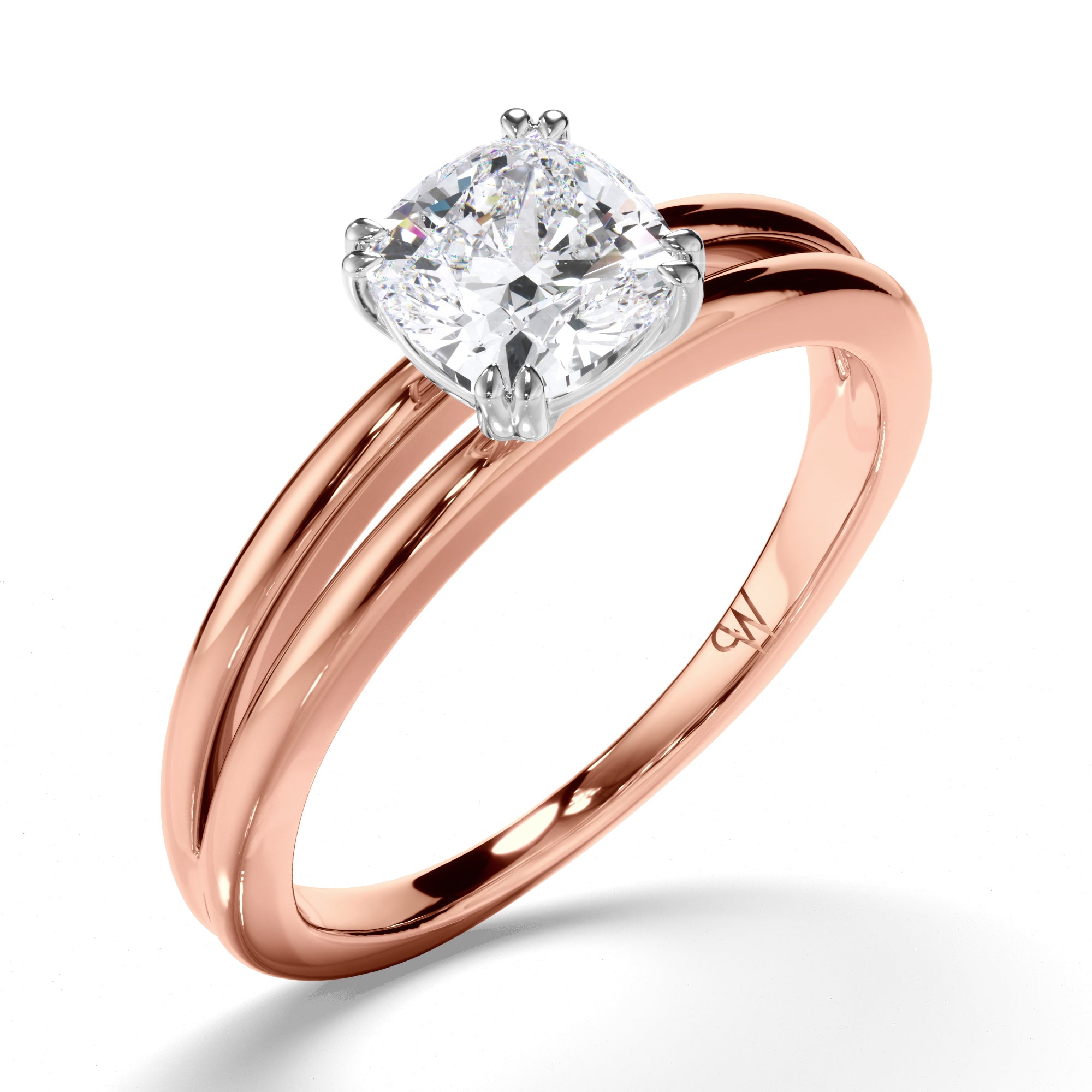 Cushion Diamond Solitaire Engagement Ring