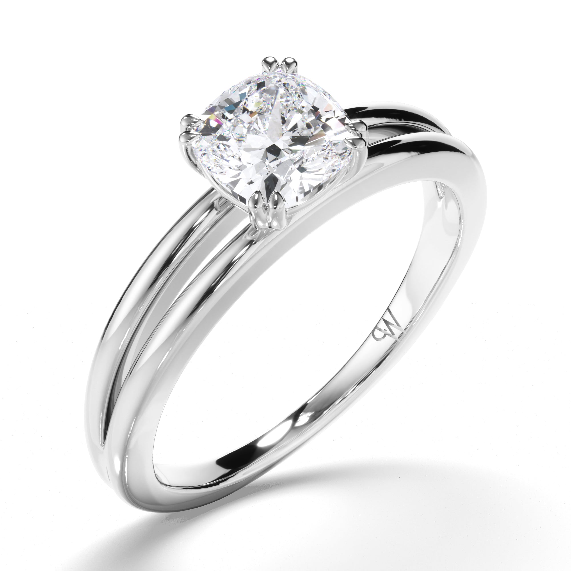 Cushion Diamond Solitaire Engagement Ring