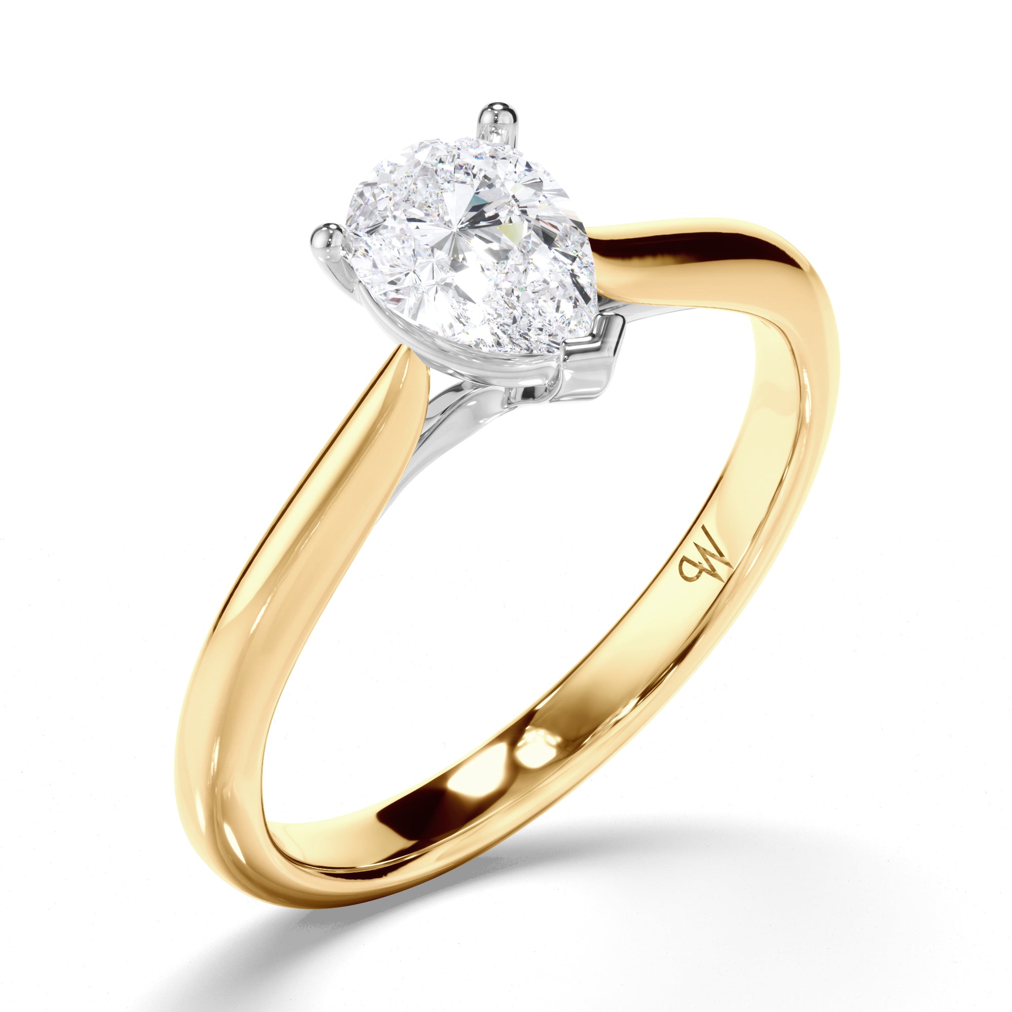 Pear Diamond Solitaire Engagement Ring