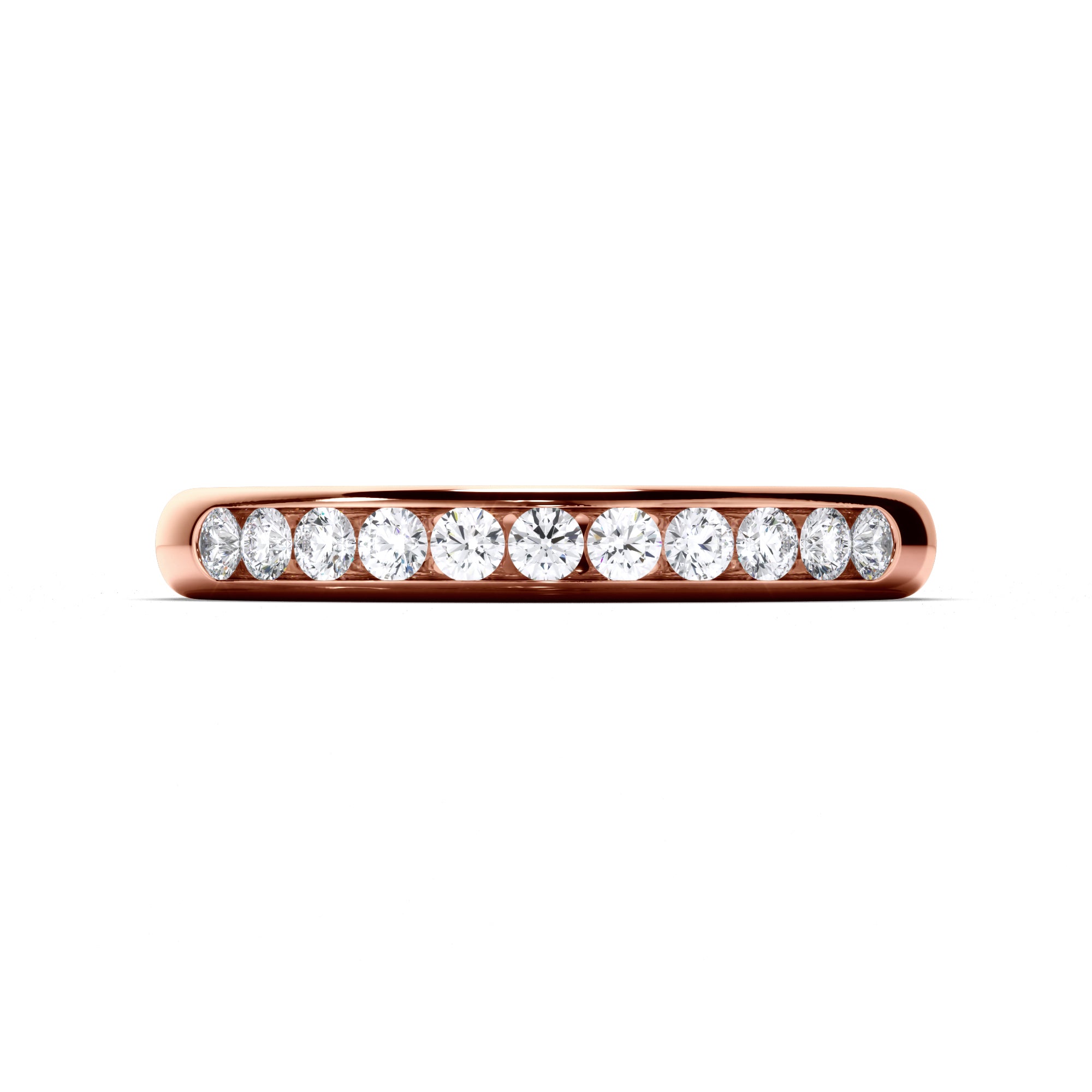 Round Brilliant Cut Channel Set Diamond Wedding Ring