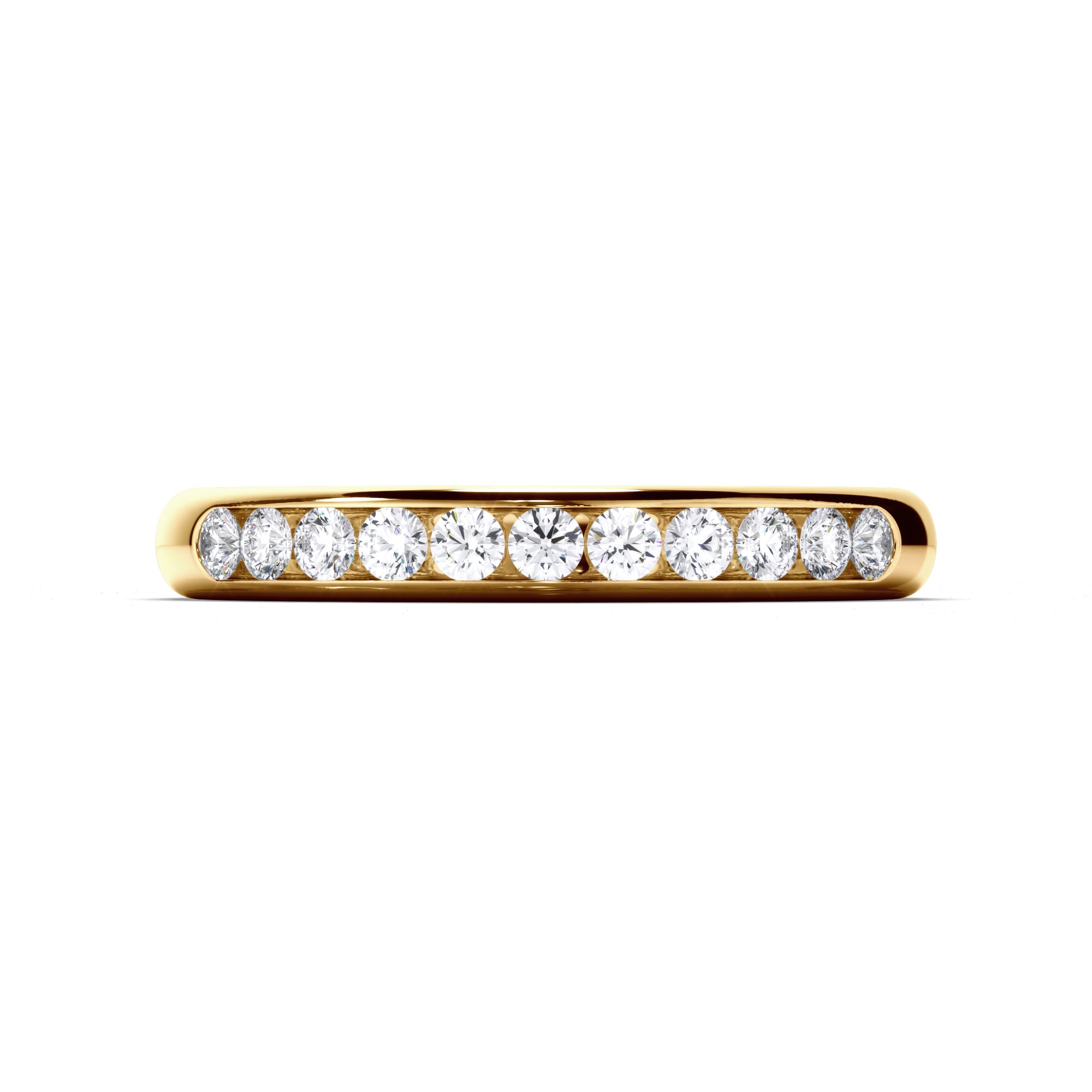 Round Brilliant Cut Channel Set Diamond Wedding Ring
