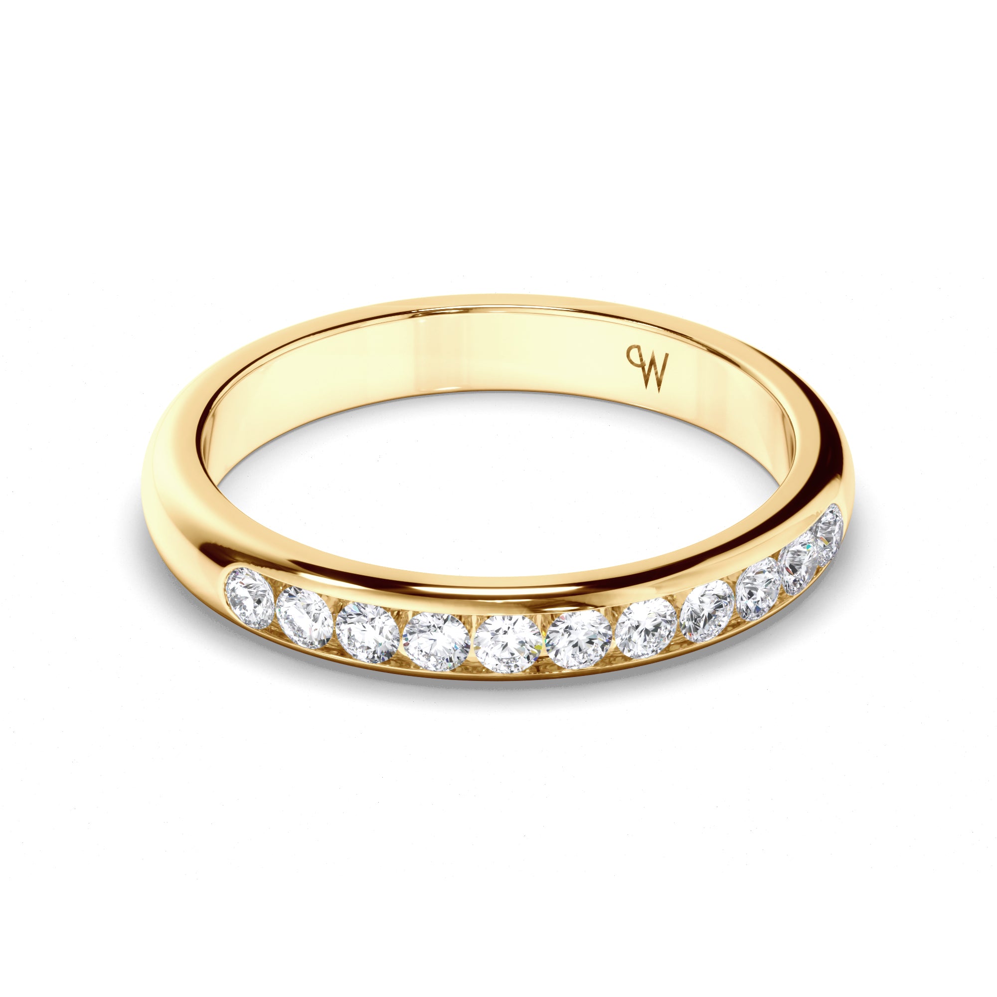 Round Brilliant Cut Channel Set Diamond Wedding Ring