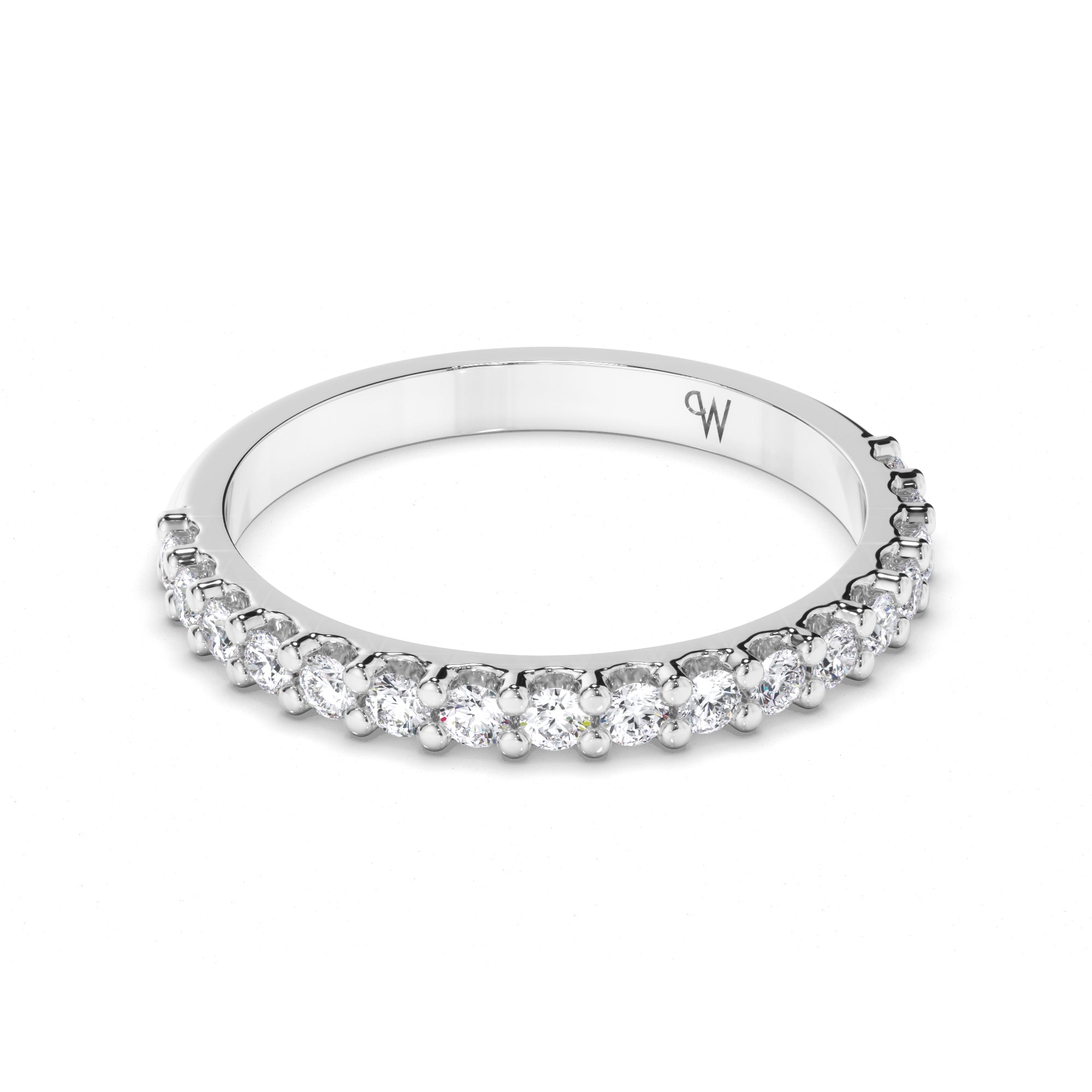 Round Brilliant Cut Claw Set Diamond Wedding Ring